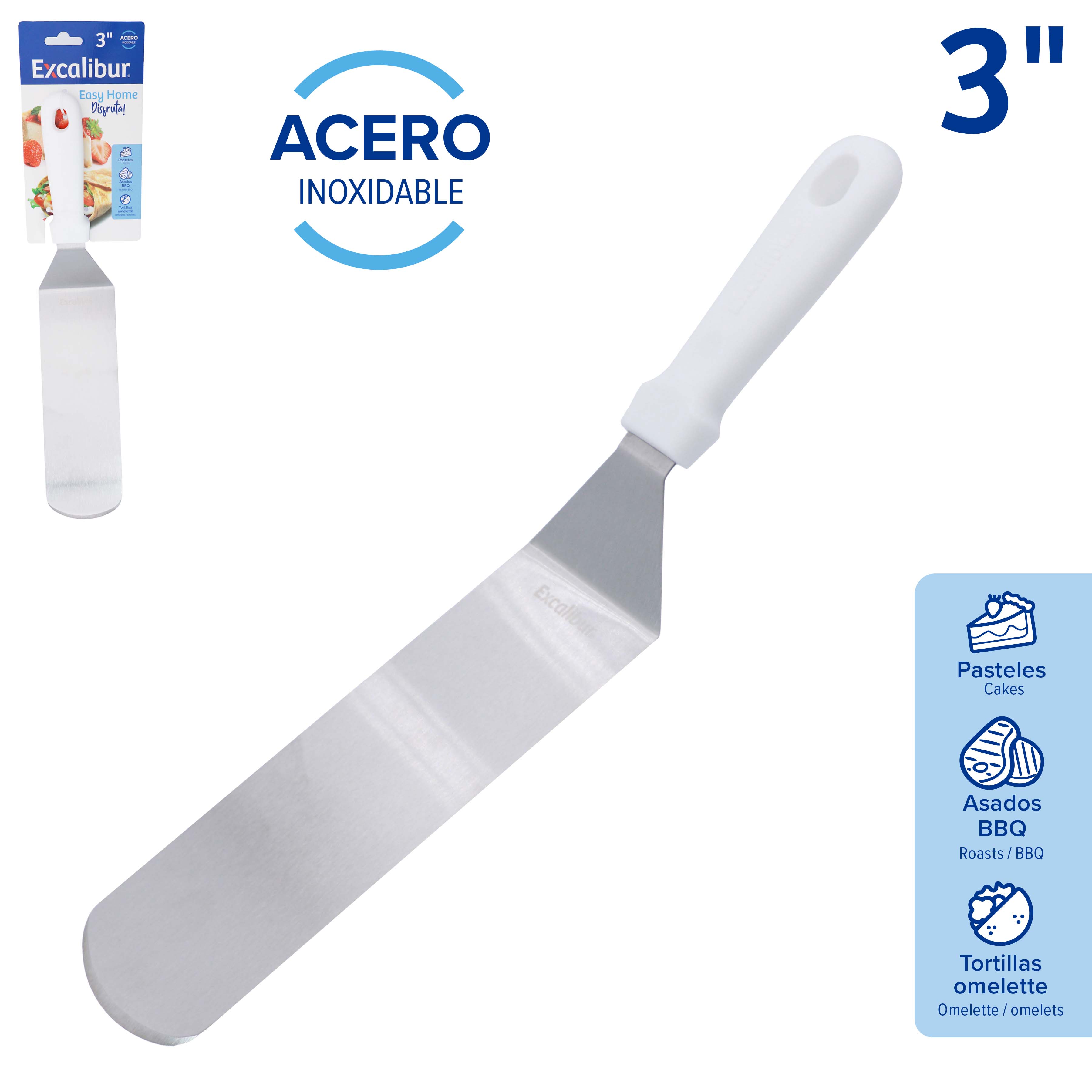Espátula Angular Multiuso 3" de Acero Inoxidable Excalibur A151-F7421 EXCALIBUR