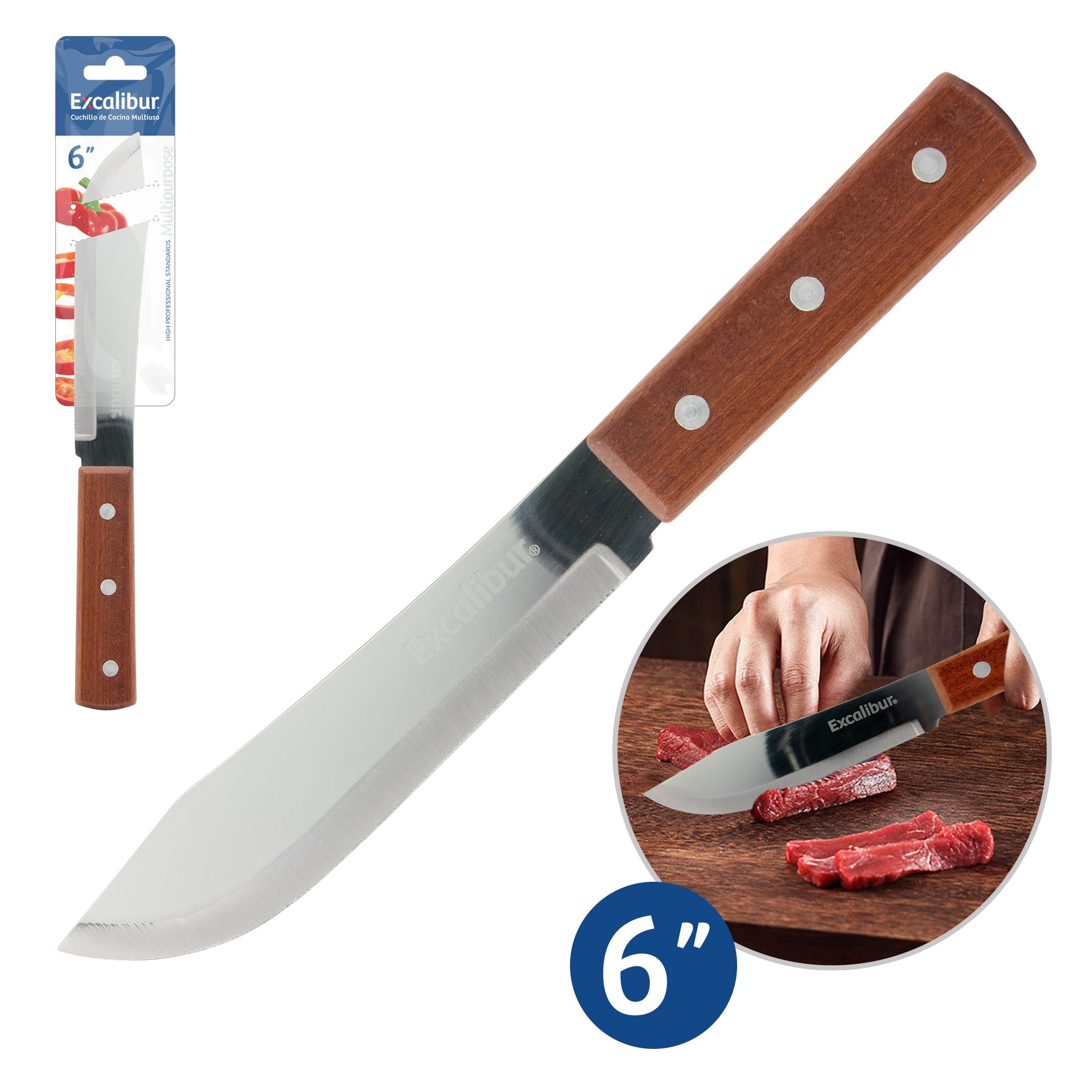 Cuchillo con Mango de Madera 6" Excalibur A151-KF1903-6BLS EXCALIBUR