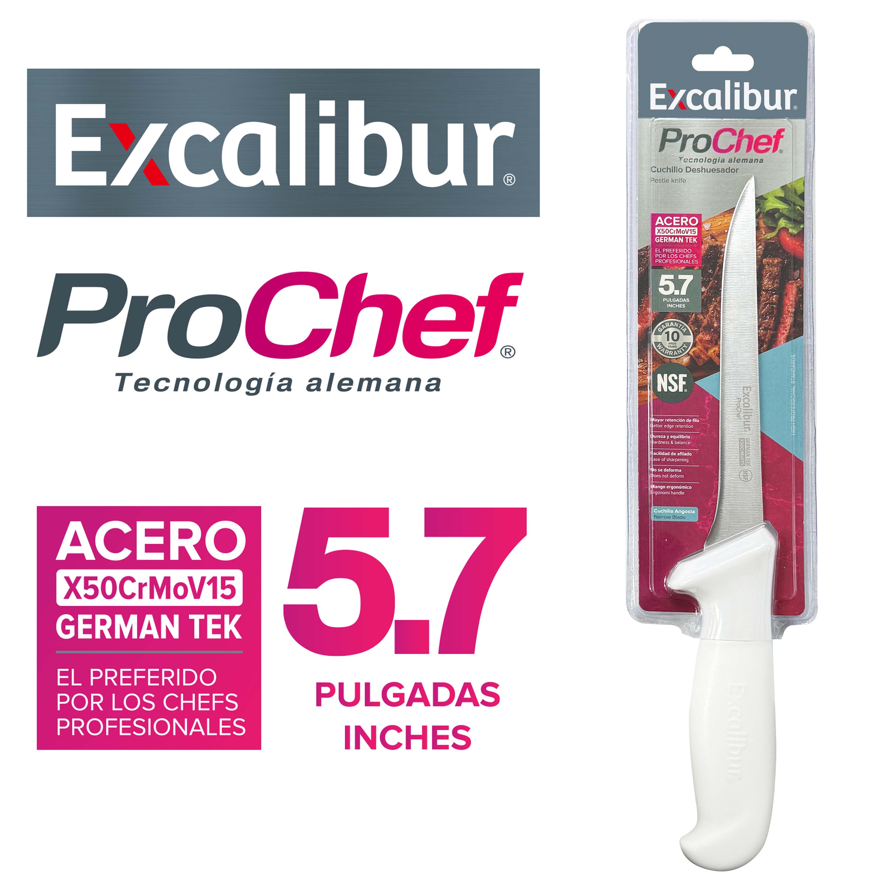 Cuchillo para Deshuesar Pro Chef 5.7" Excalibur A151-KF2202MB-A EXCALIBUR