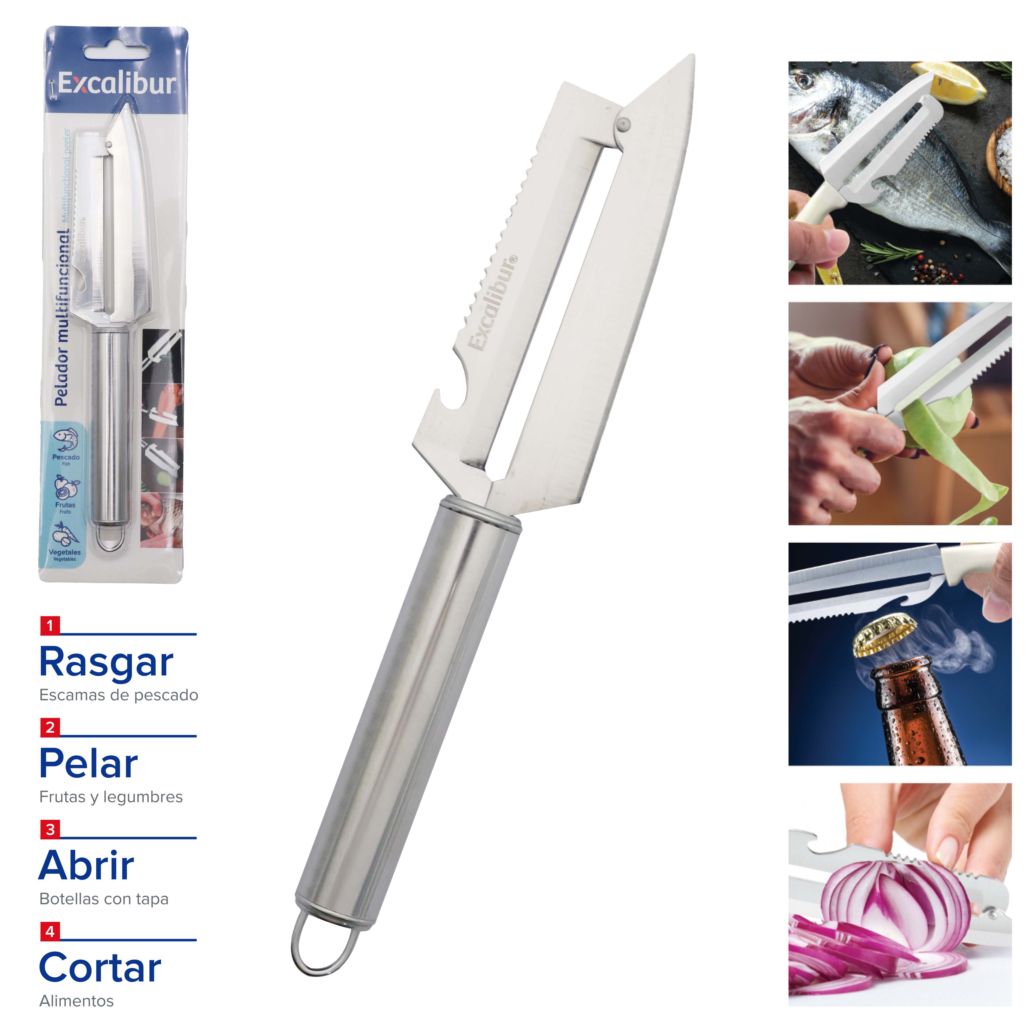 Pelador de Acero Inoxidable Multifuncional Excalibur A151-KF9110