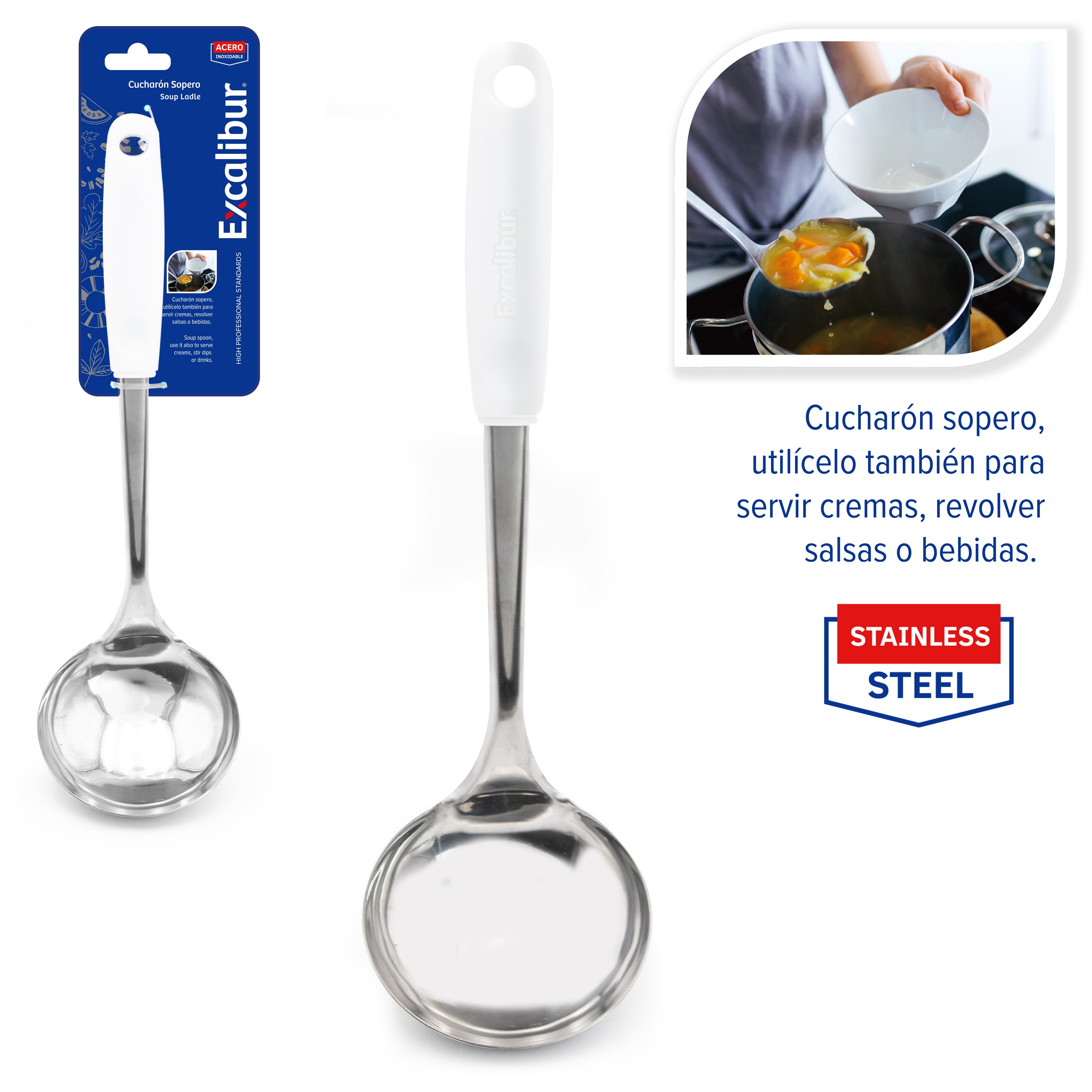 Cucharon Sopero de Acero Inoxidable Excalibur A151-KT1930-A