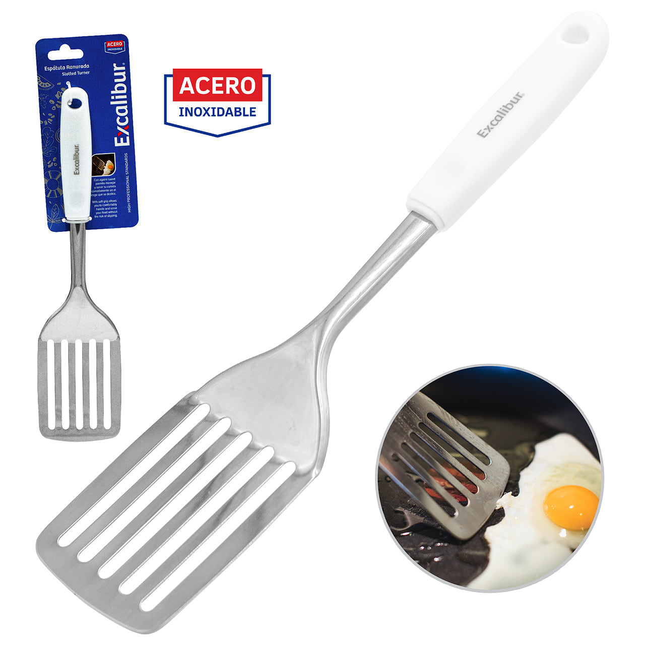Espátula Ranurada para Cocina en Acero Inoxidable Excalibur A151-KT1930-H EXCALIBUR