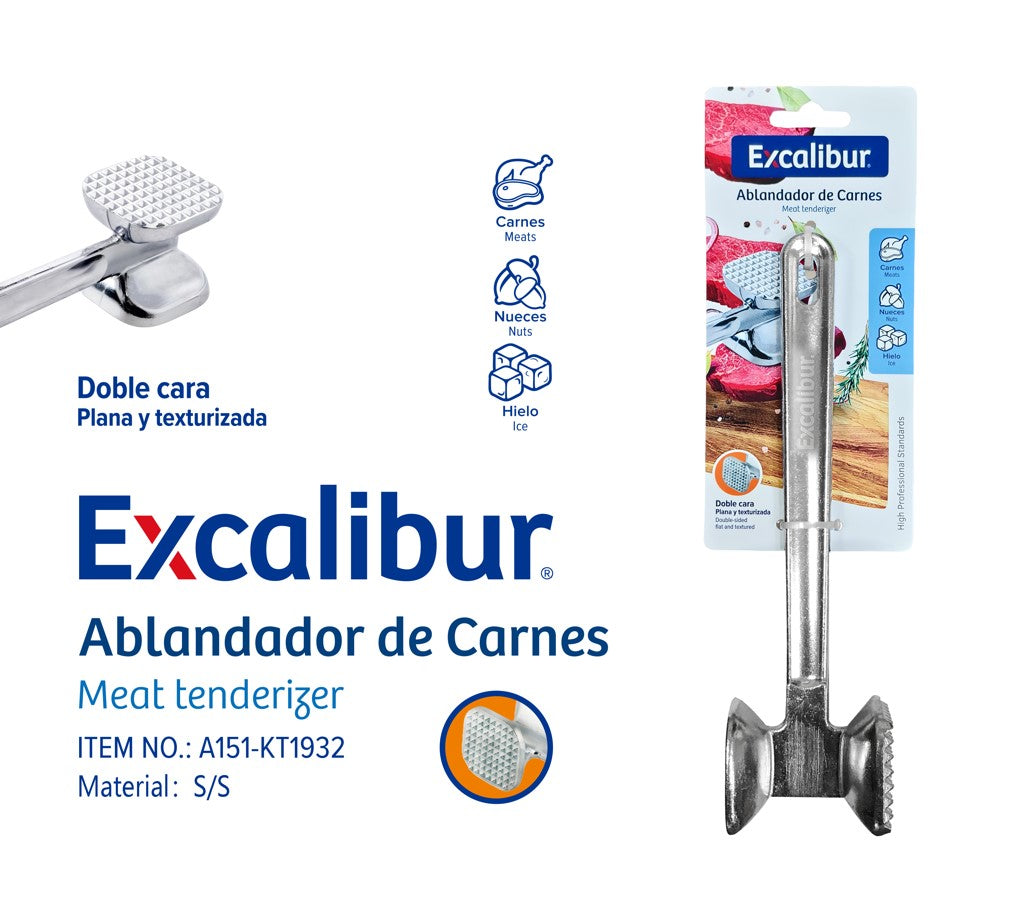 Martillo Ablandador de Carnes en Acero Inoxidable Excalibur A151-KT1932 EXCALIBUR
