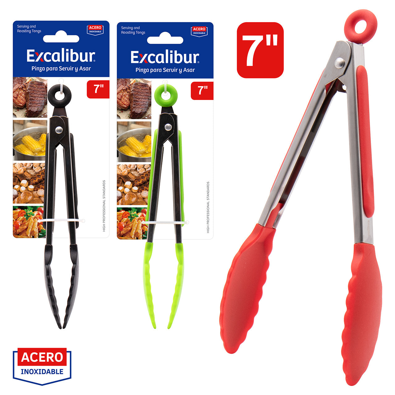 Tenaza de Acero Inoxidable con Plástico 7" Excalibur A151-KT2107-7 EXCALIBUR