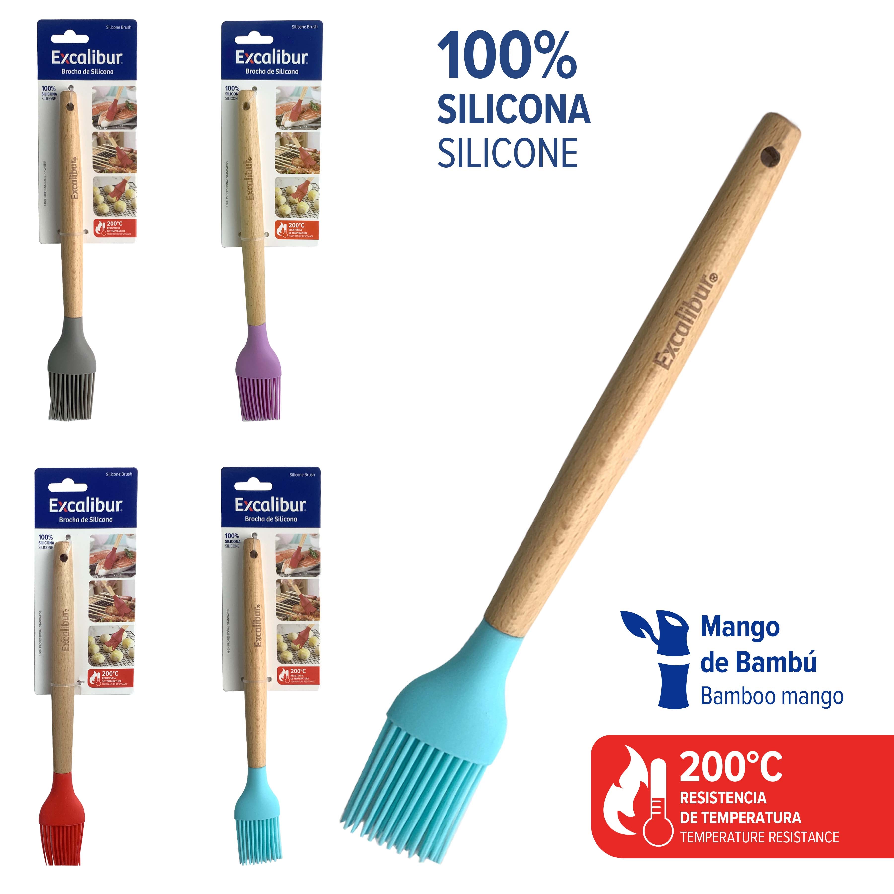 Brocha de Silicona con Mango de Bambú Excalibur A151-KT2111-B EXCALIBUR