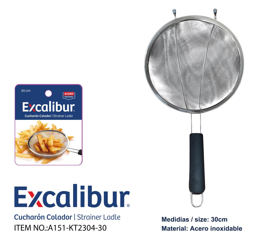 Colador de Acero Inoxidable 30cm Excalibur A151-KT2304-30 EXCALIBUR
