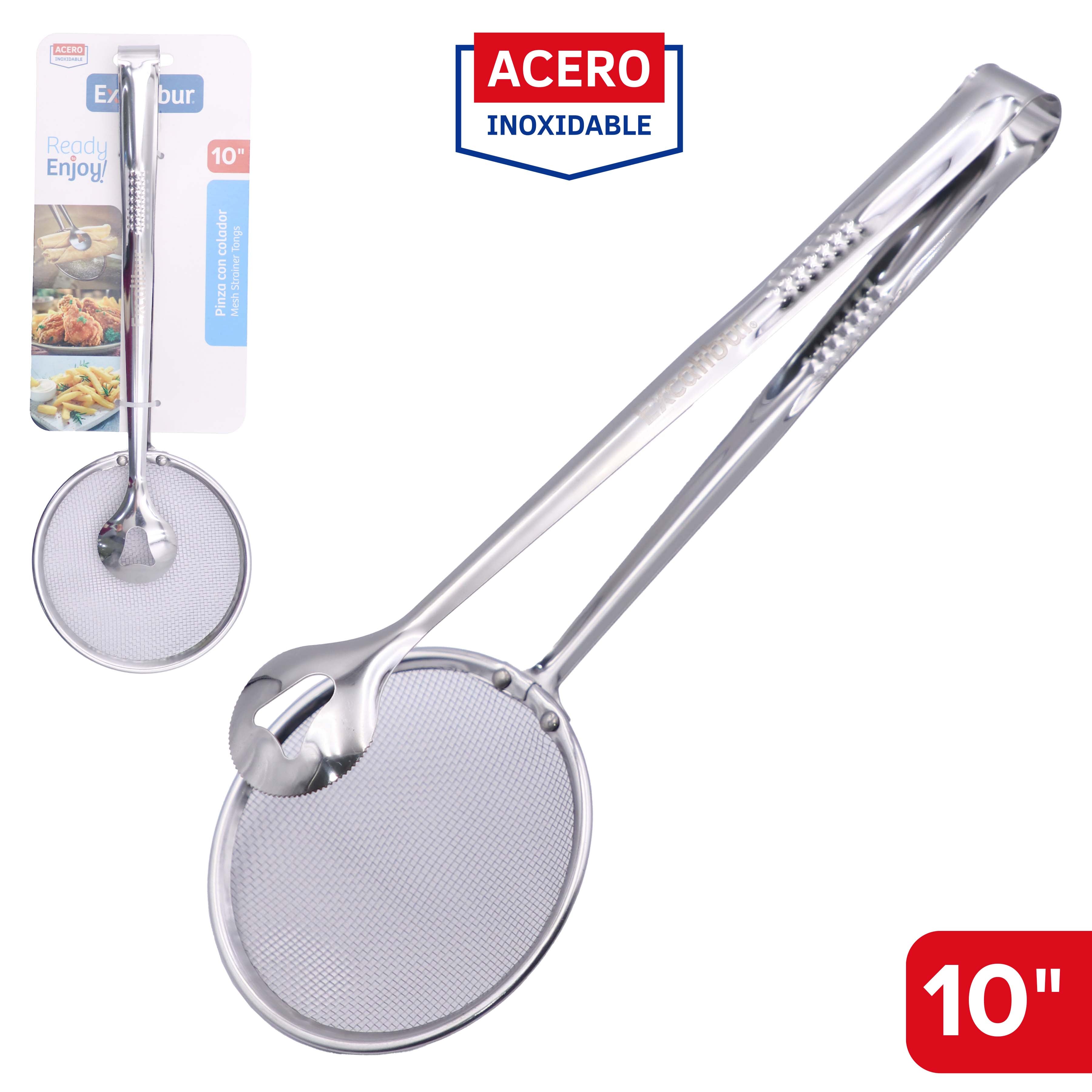 Tenaza para Alimentos de Acero Inoxidable 10" Excalibur A151-KT2514 EXCALIBUR