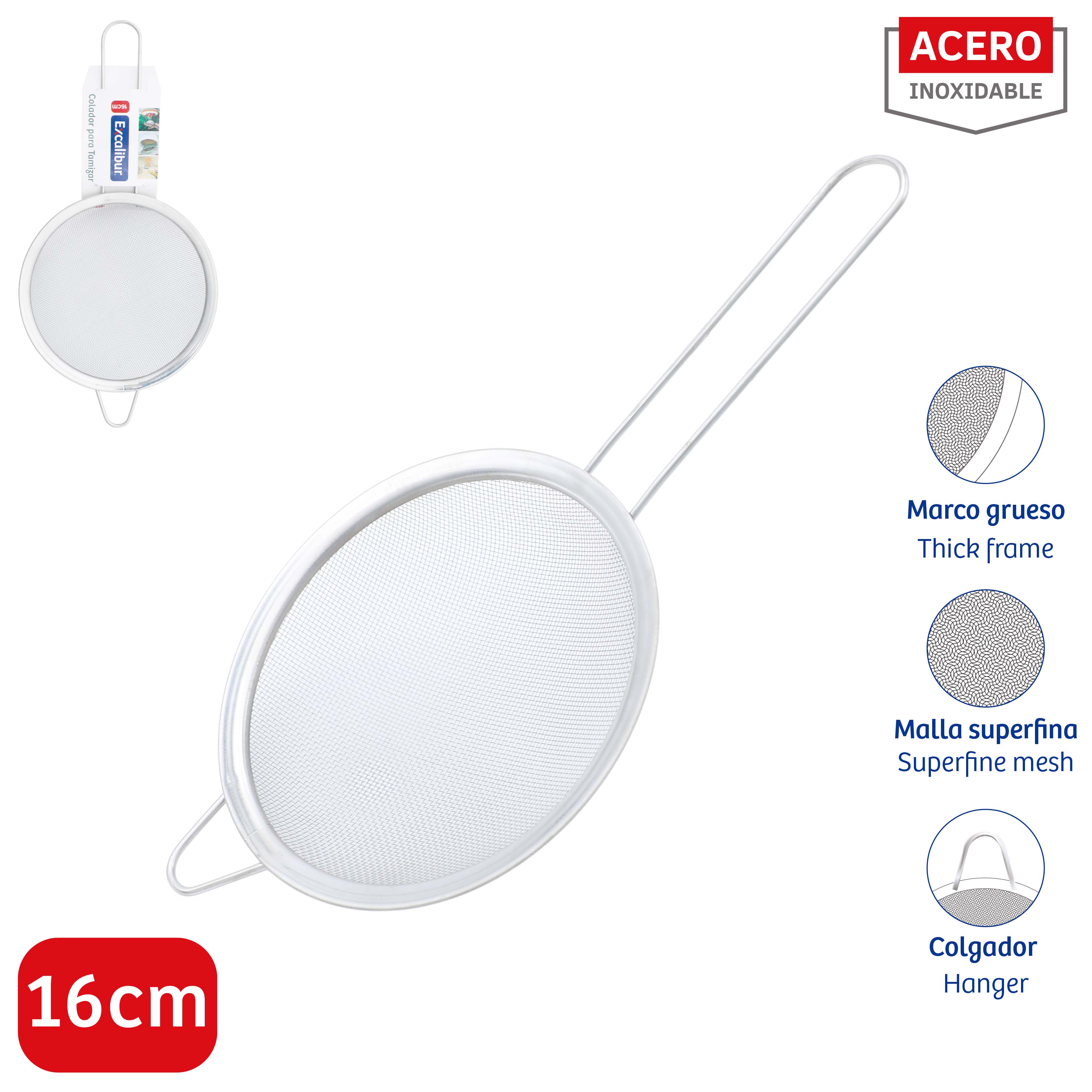 Colador de Acero Inoxidable 16cm Excalibur A151-ST9-16 EXCALIBUR