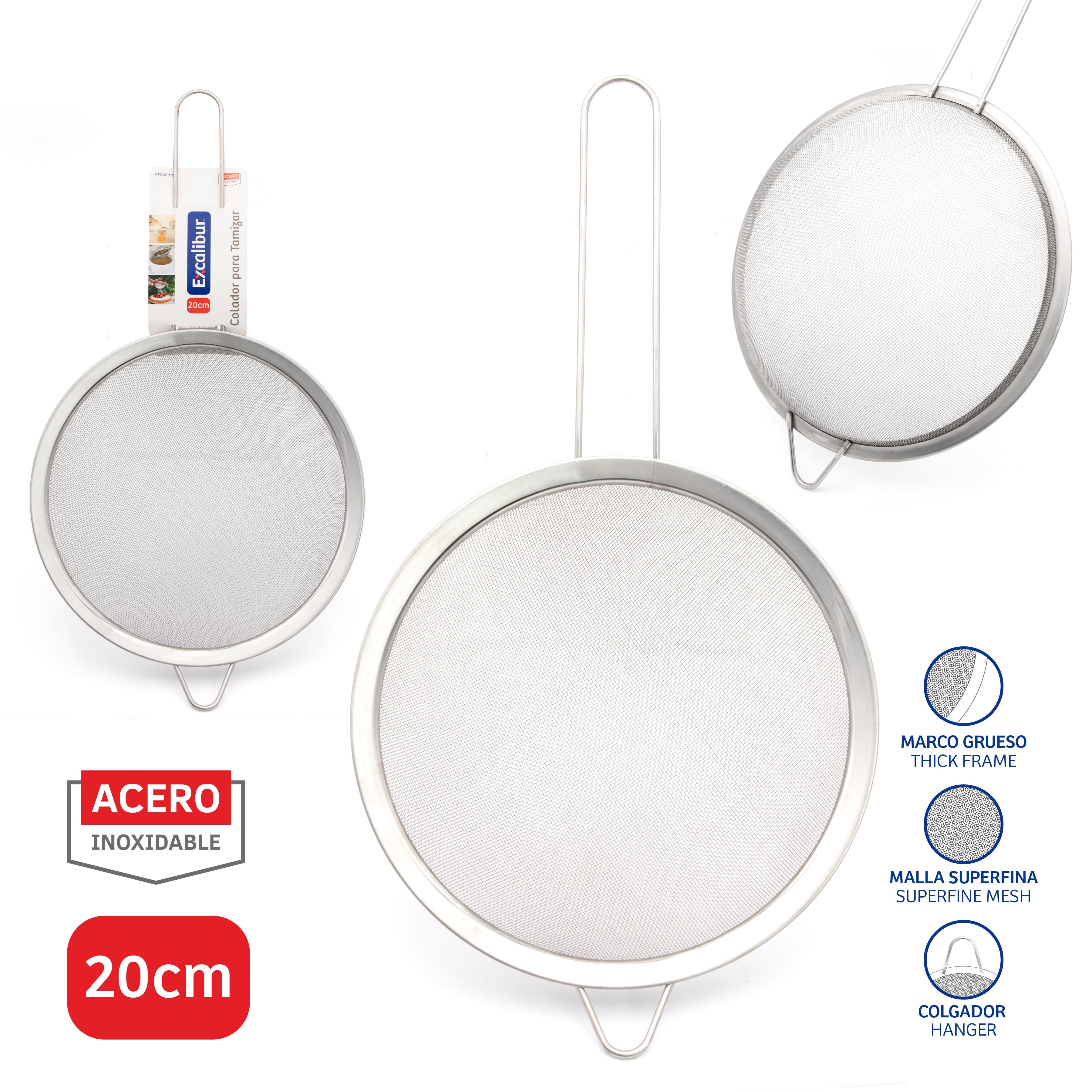 Colador de Acero Inoxidable 20cm Excalibur A151-ST9-20 EXCALIBUR