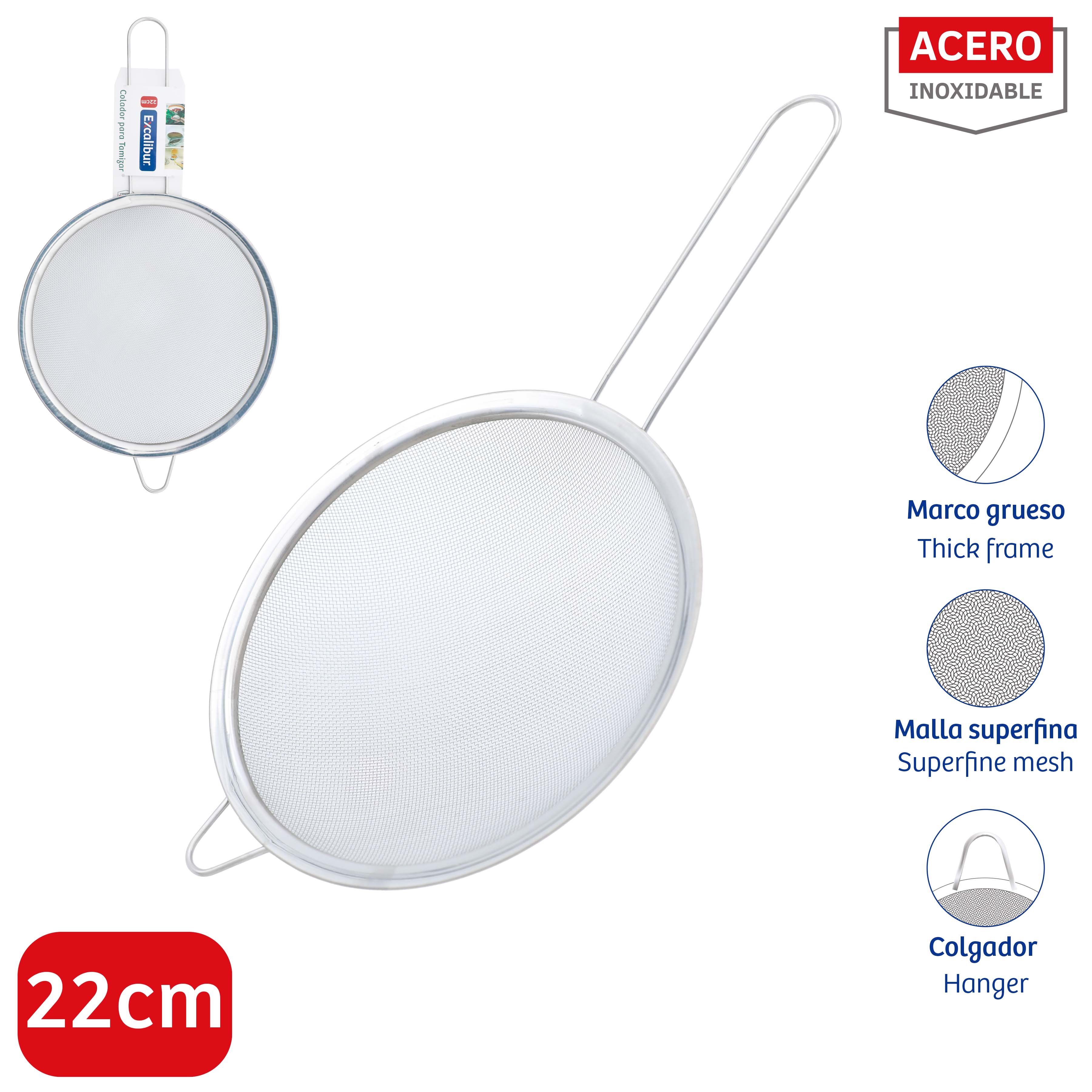 Colador de Acero Inoxidable 22cm Excalibur A151-ST9-22 EXCALIBUR