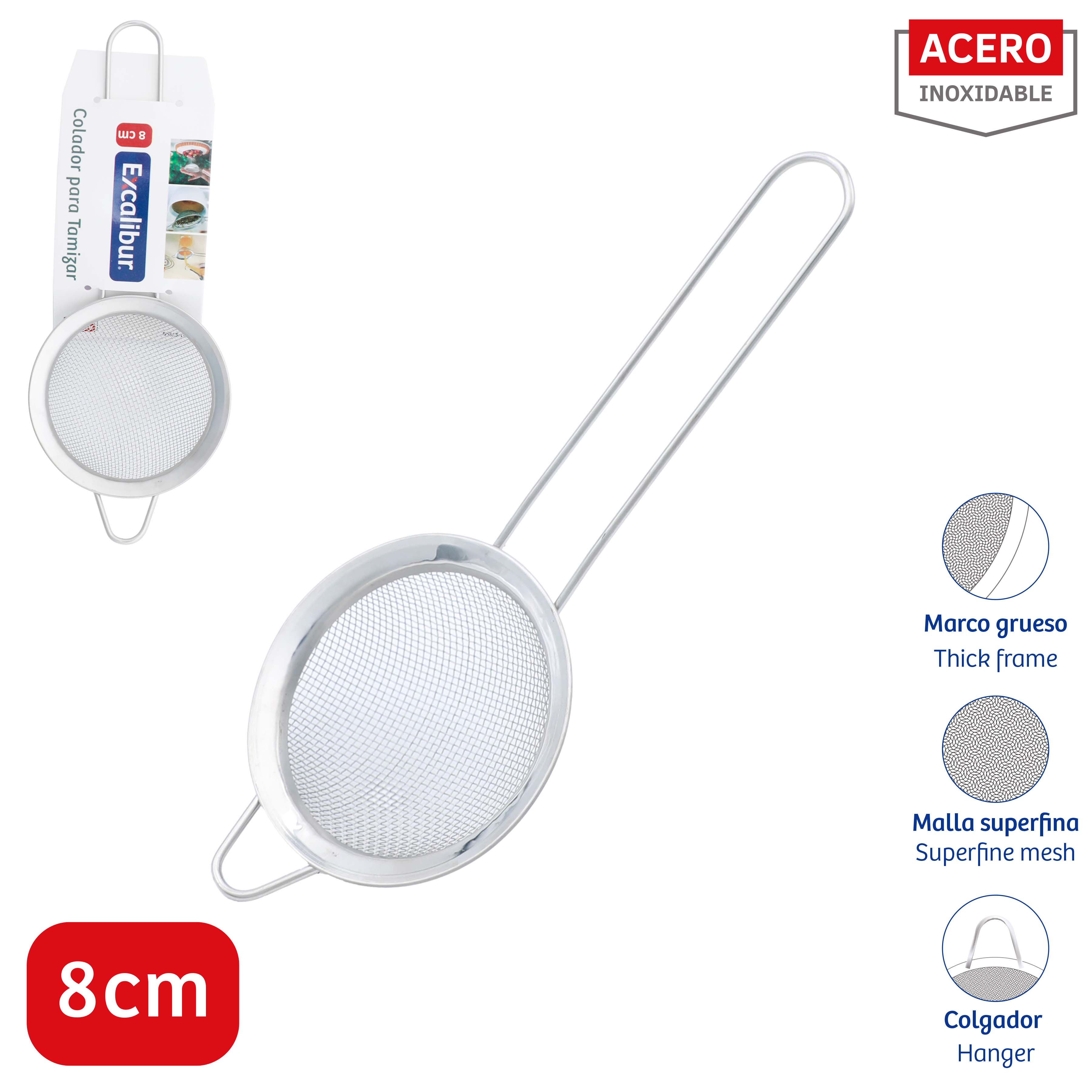 Colador de Acero Inoxidable 8cm Excalibur A151-ST9-8 EXCALIBUR