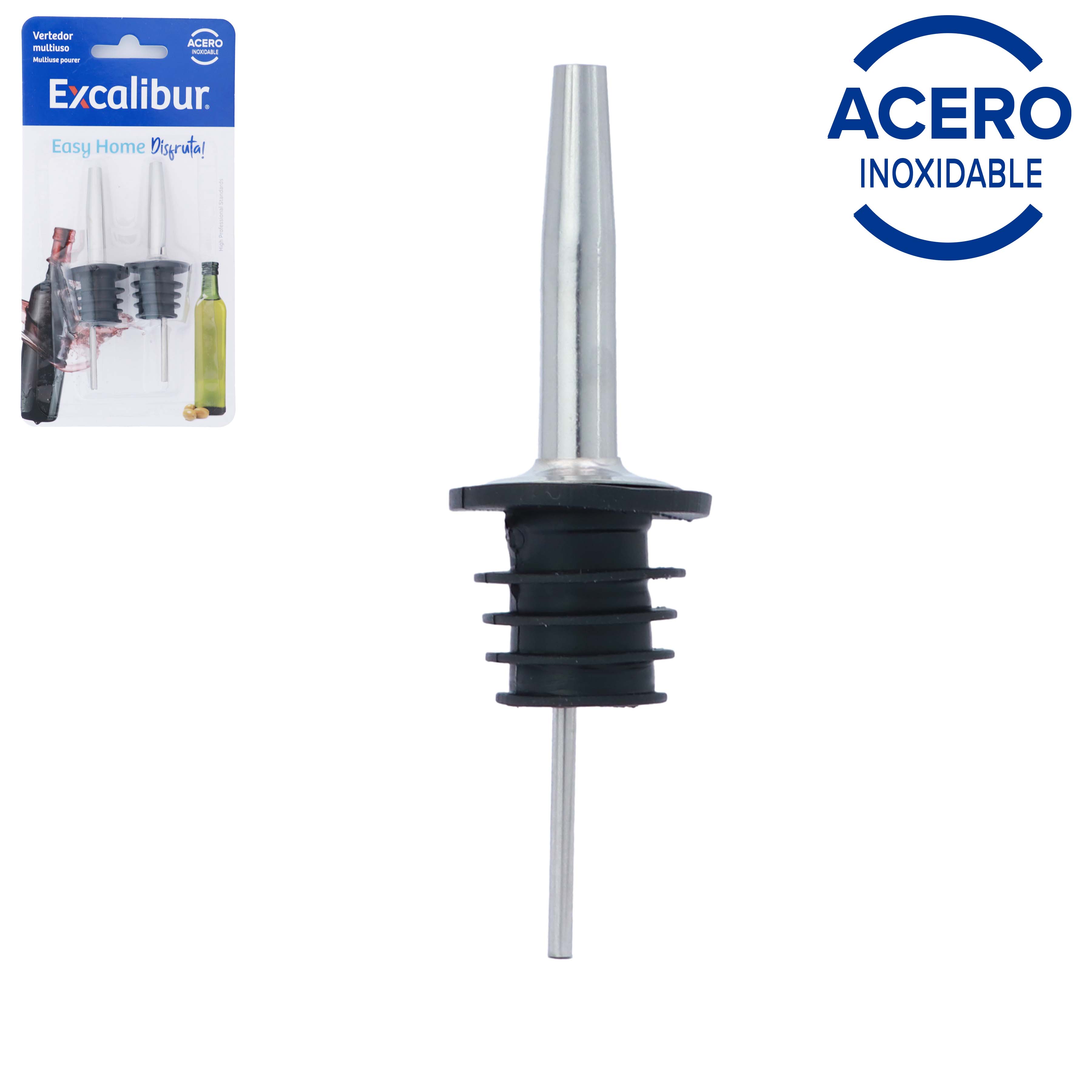 Set 2 Vertedor de Líquidos para Botella en Acero Inoxidable Excalibur A151-WP2211 EXCALIBUR