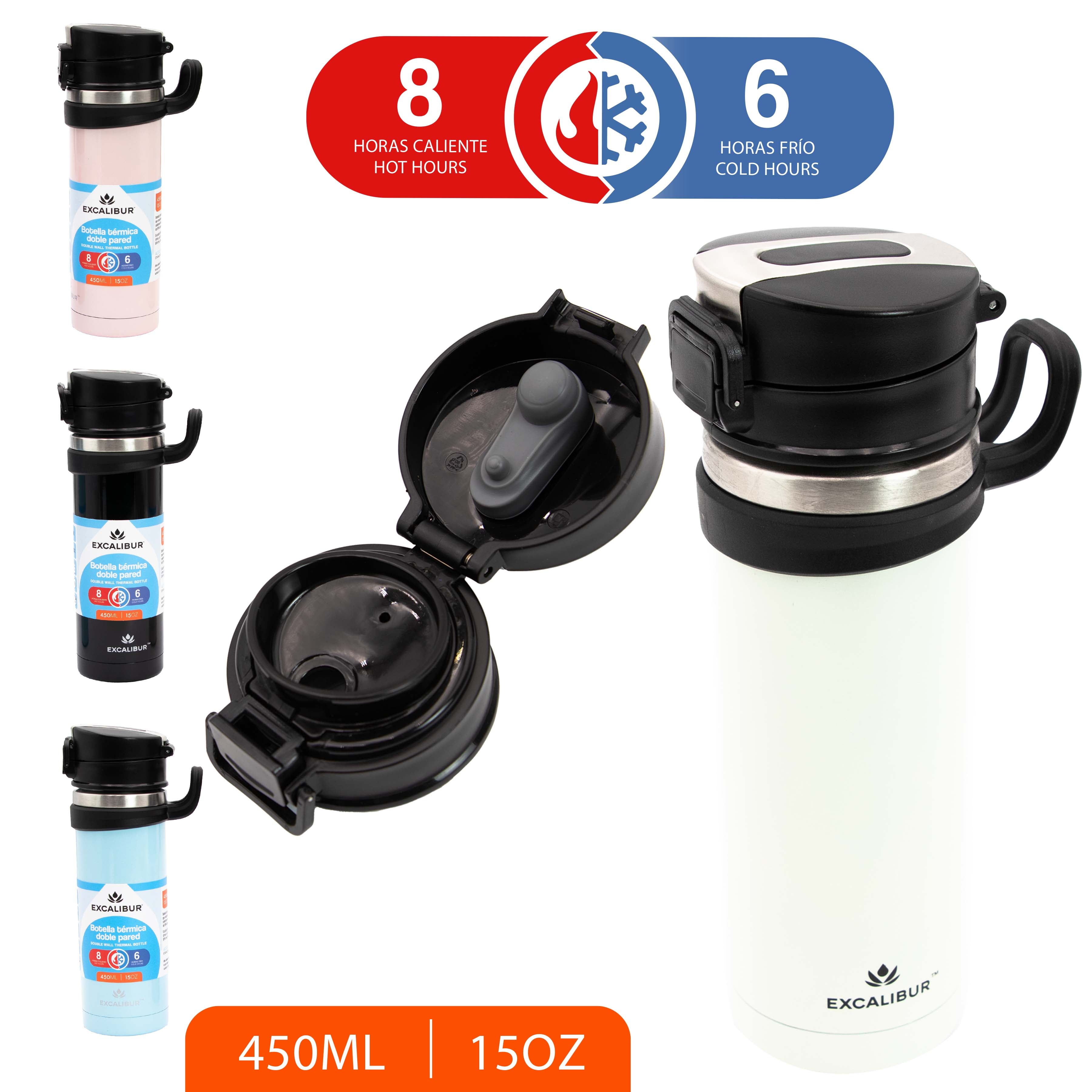 Botella Térmica Doble Pared 450ml Excalibur A164-BD7024 EXCALIBUR