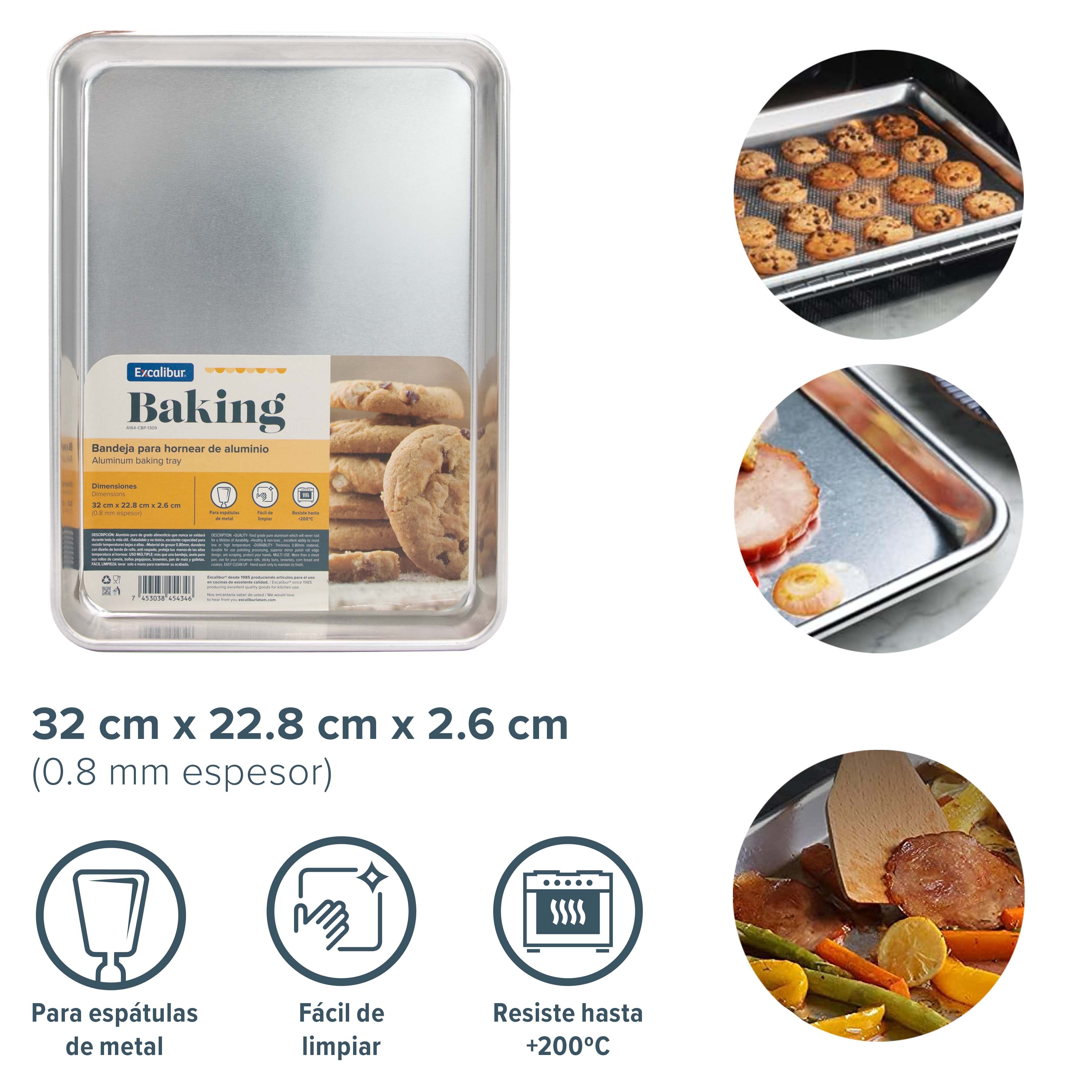 Bandeja de Aluminio 32cm*22.8cm*2.6cm 0.8mm Espesor Excalibur A164-CBP-1309