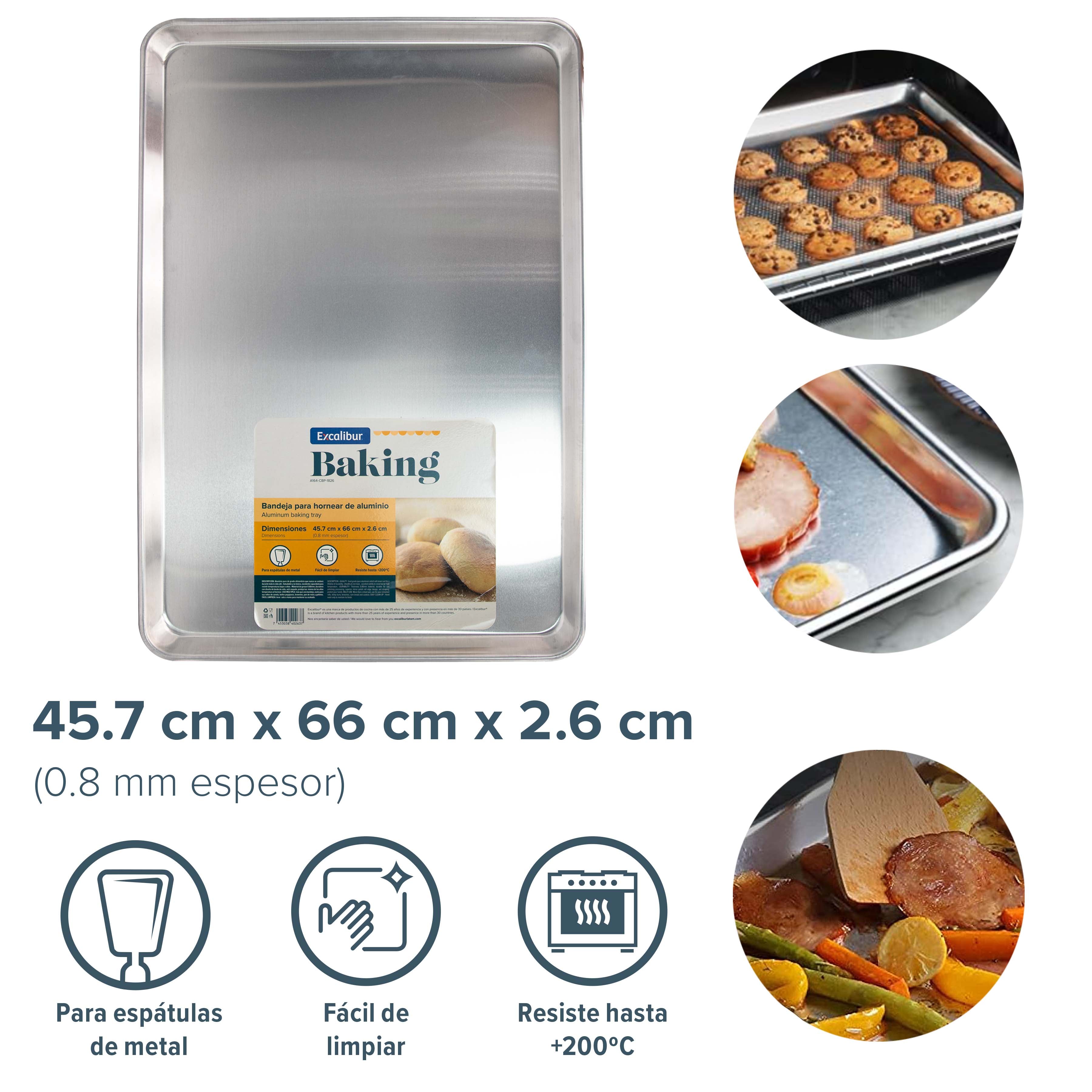 Bandeja de Aluminio 45.7cm*66cm*2.6cm 0.8mm Espesor Excalibur A164-CBP-1826 66x45cm. EXCALIBUR