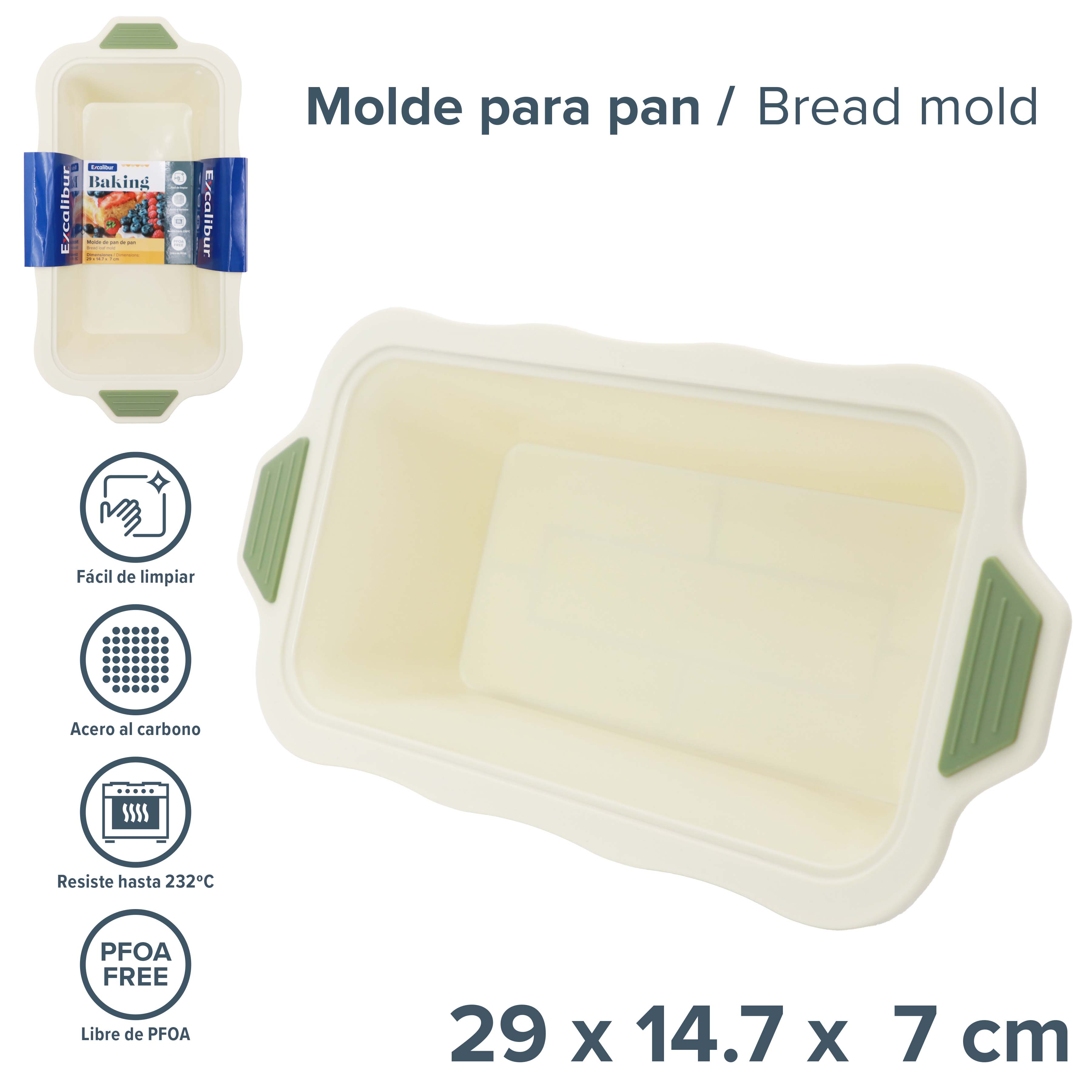 Molde para Pan 29x14.7x7cm Excalibur A164-CMS-LP02 EXCALIBUR