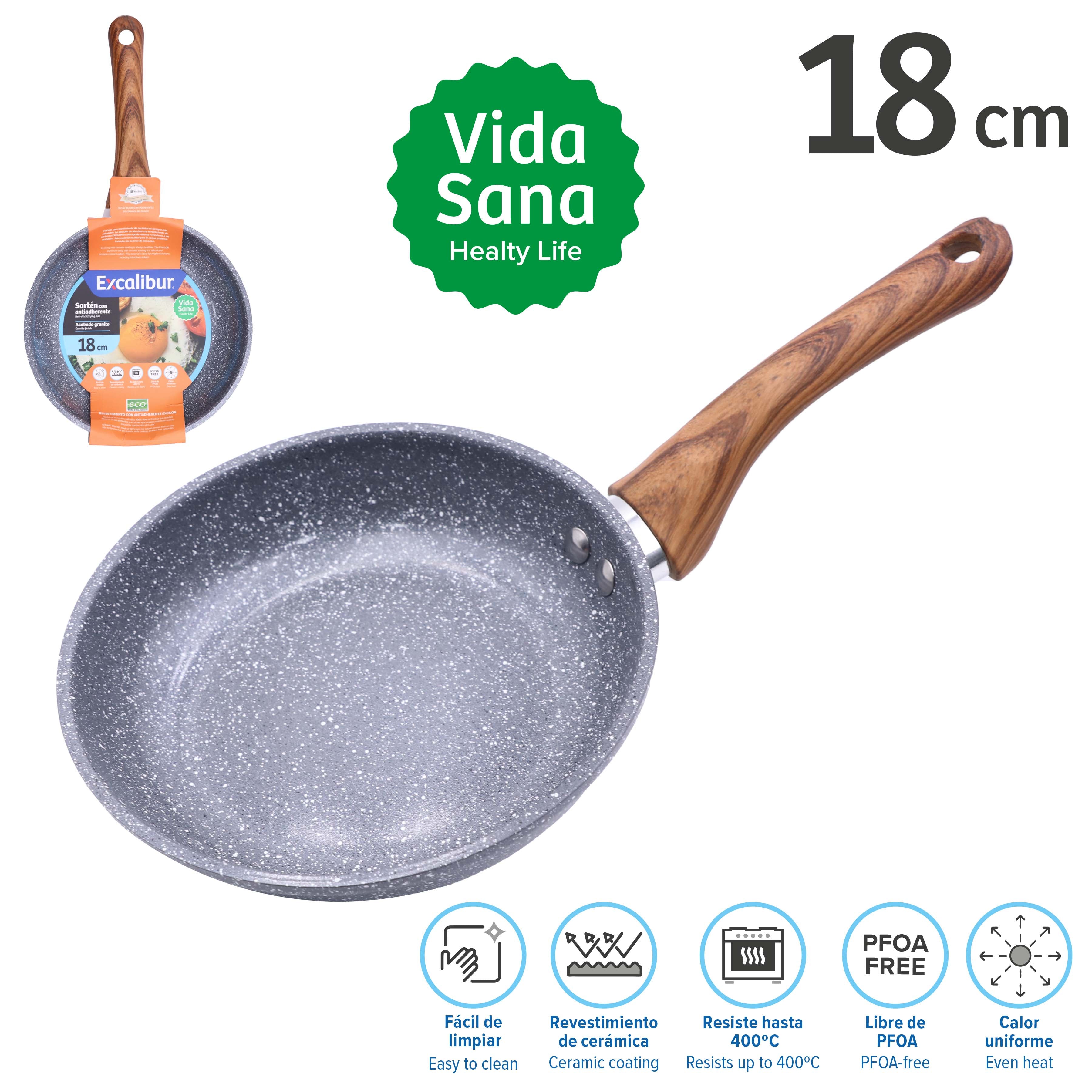 Sartén de Cerámica Antiadherente 18cm Excalibur A164-FP1719A-18CM EXCALIBUR