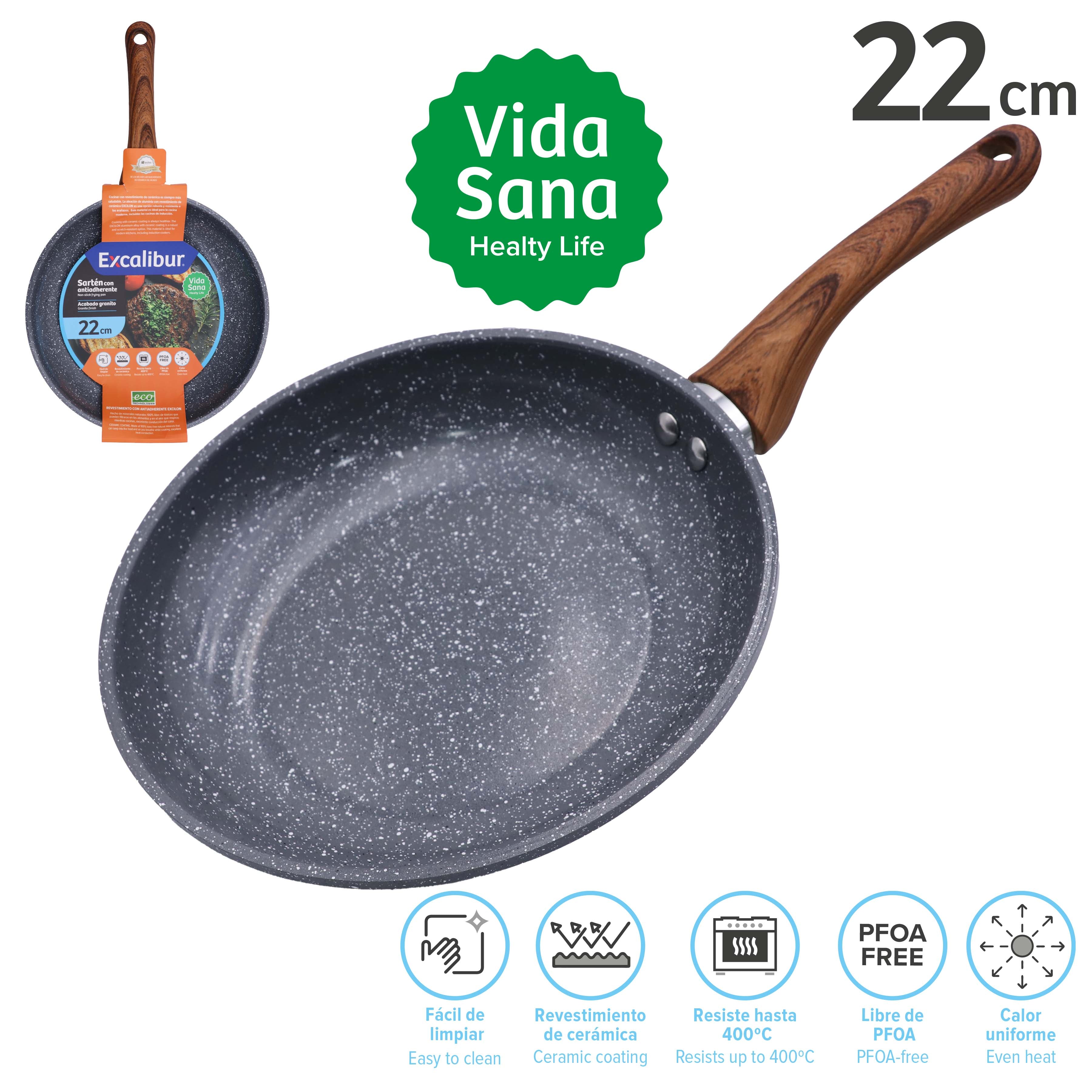 Sartén de Cerámica Antiadherente 22cm Excalibur A164-FP1719A-22CM EXCALIBUR