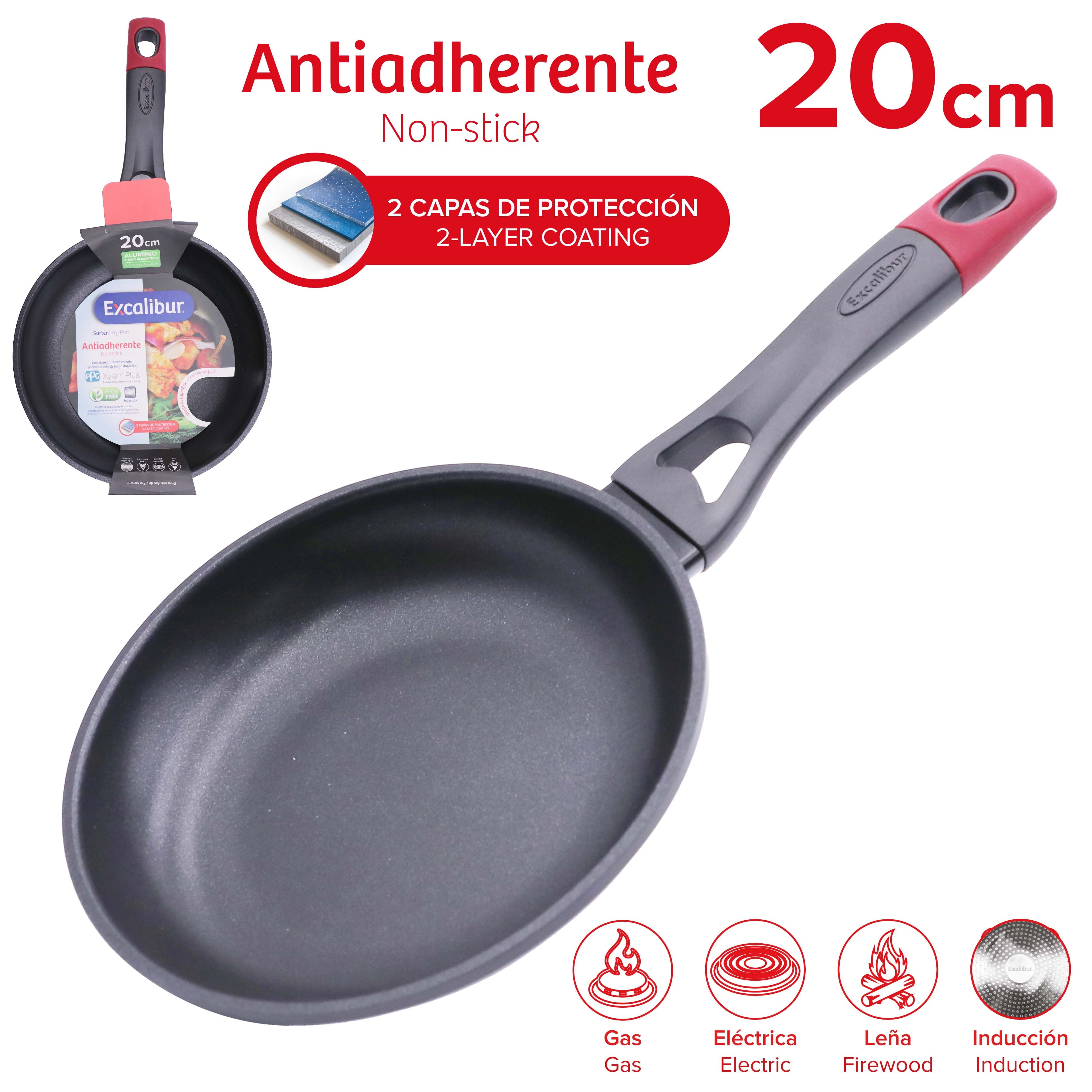 Sartén Antiadherente 20cm Excalibur A164-FP2209-20IND Inducción. EXCALIBUR
