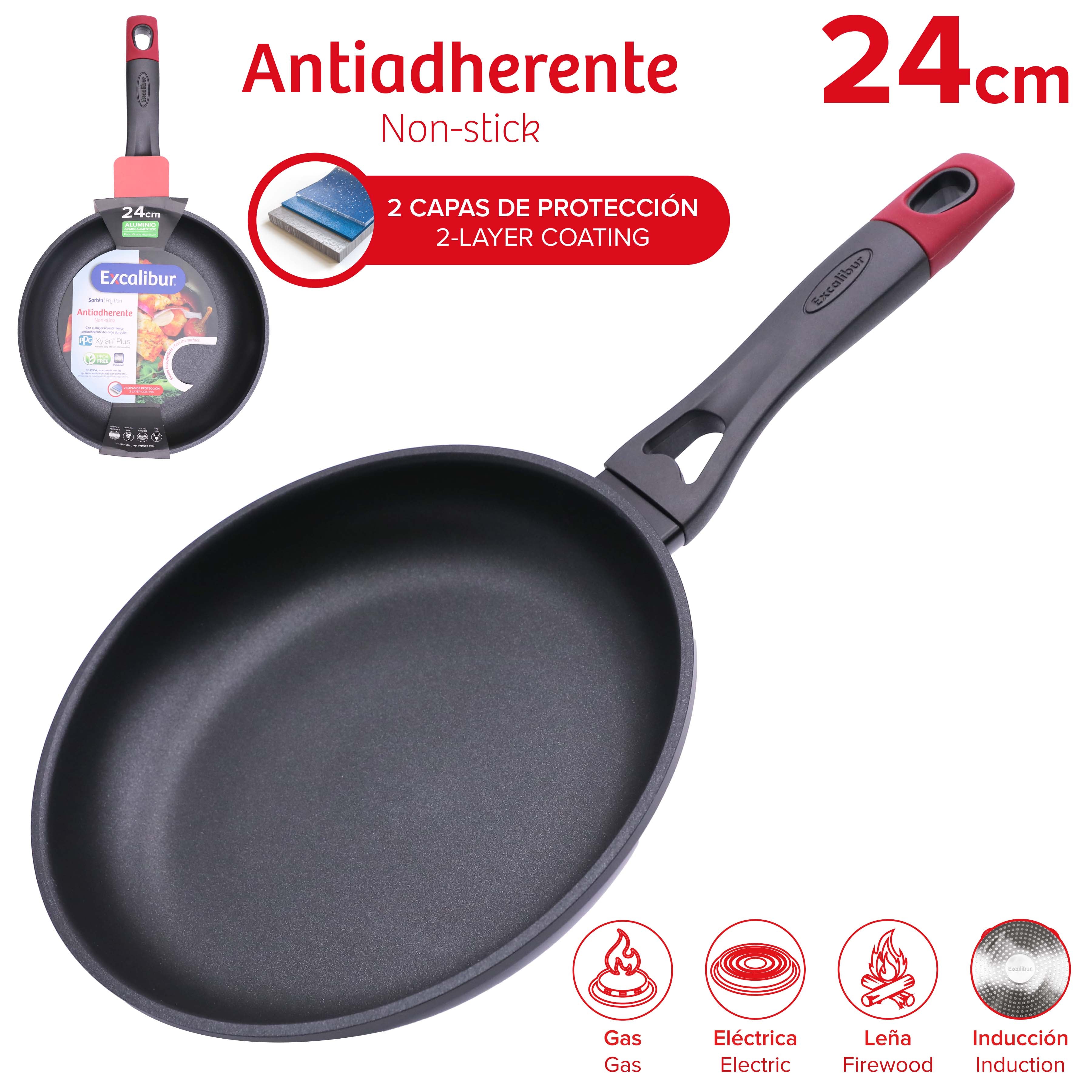 Sartén Antiadherente 24cm Excalibur A164-FP2209-24IND Inducción.