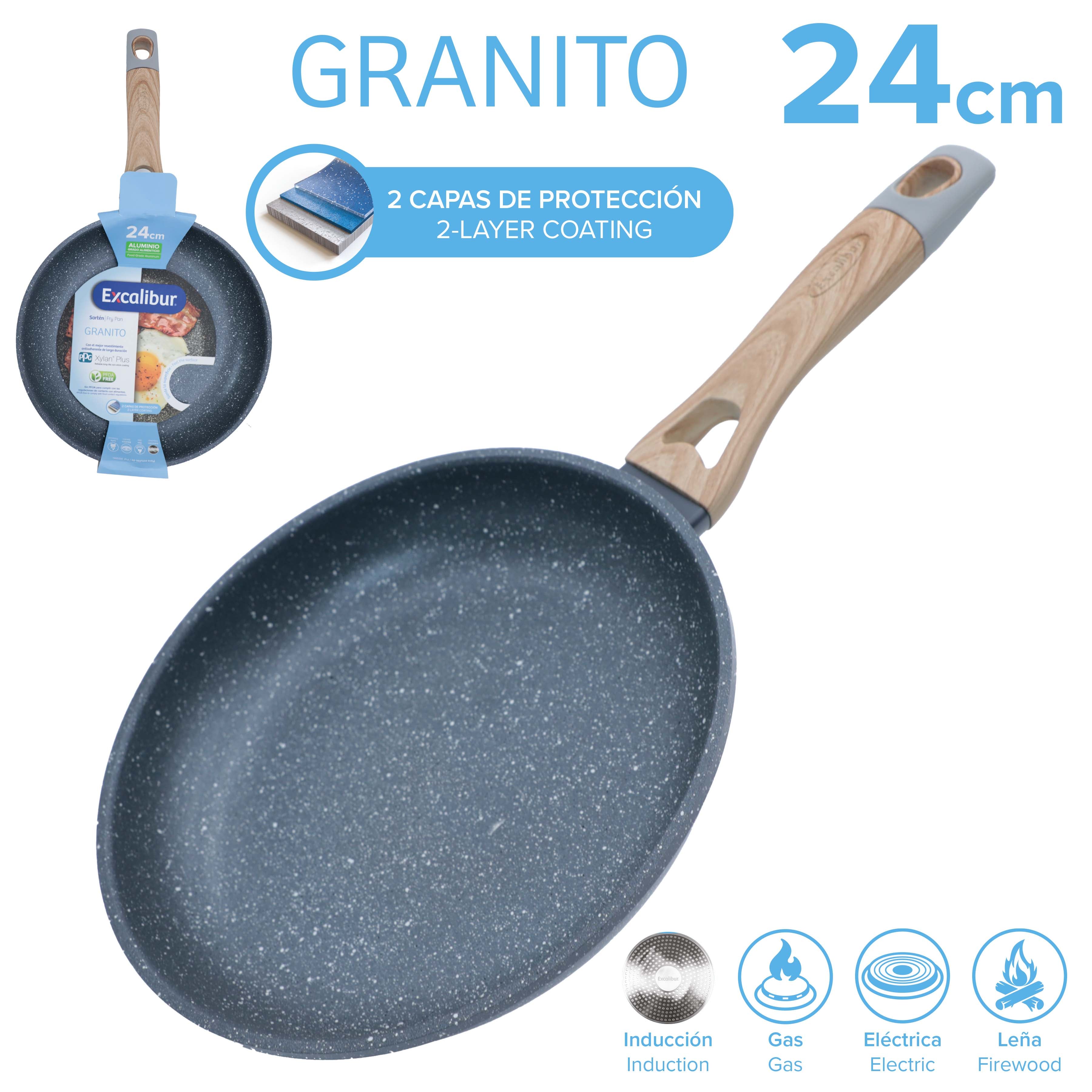 Sartén de Granito Antiadherente 24cm Excalibur A164-FP2211-24IND