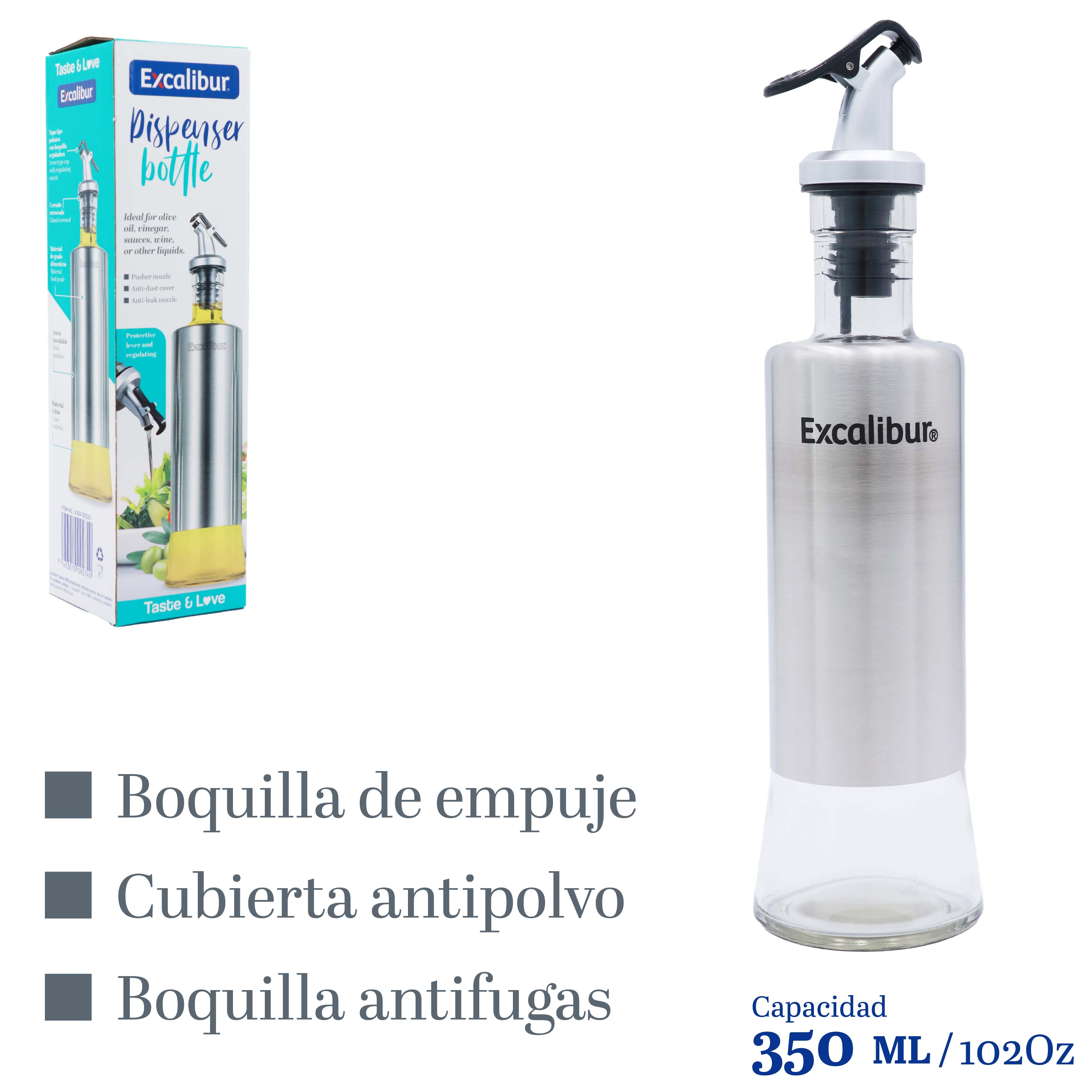 Botella Dispensadora de Aceite 350ml Excalibur A164-OB320