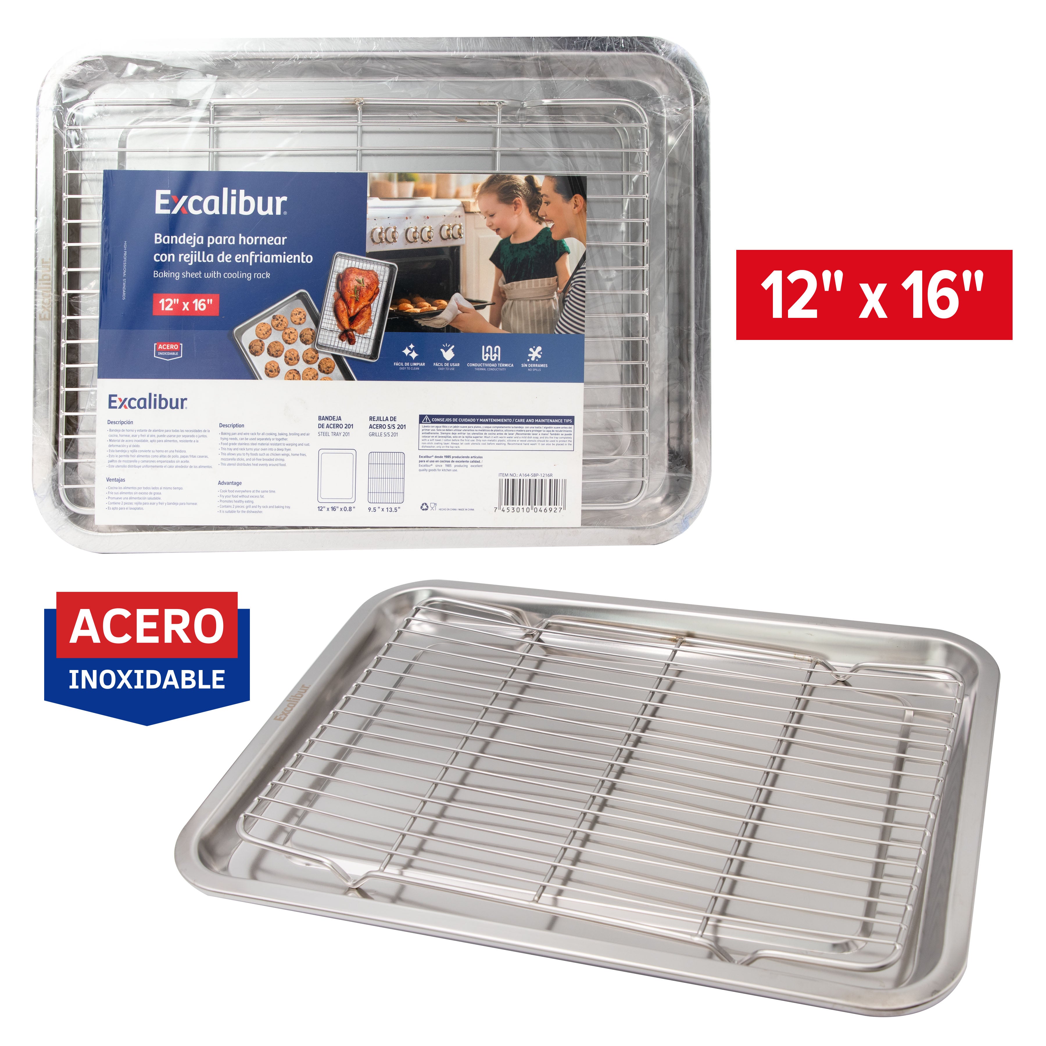 Bandeja para Hornear con Rejilla de Enfriamiento 12"x16" Excalibur A164-SBP-1216R