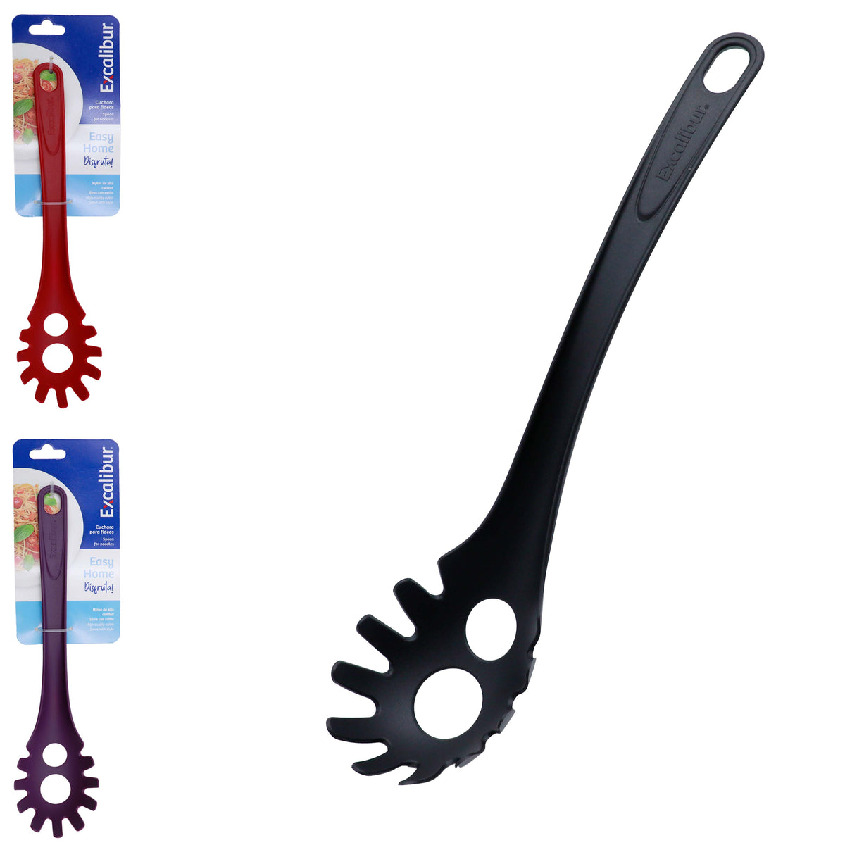 Cuchara para Fideos y Pasta de Nylon con Mango Largo para Servir Espaguetis Excalibur A164-TU2411