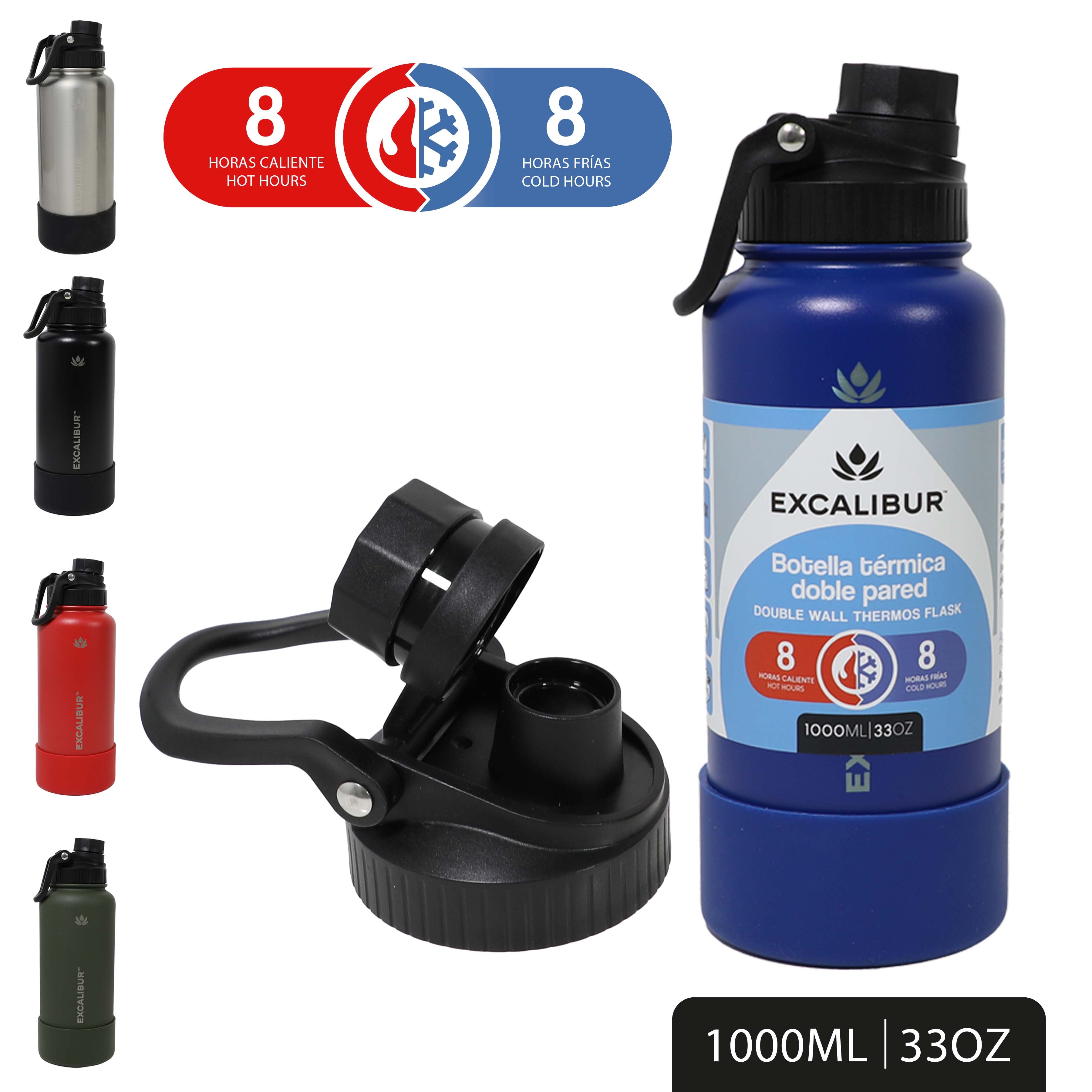 Botella Térmica 1000ml de Acero Inoxidable Excalibur A164-VB2207B-1000 EXCALIBUR