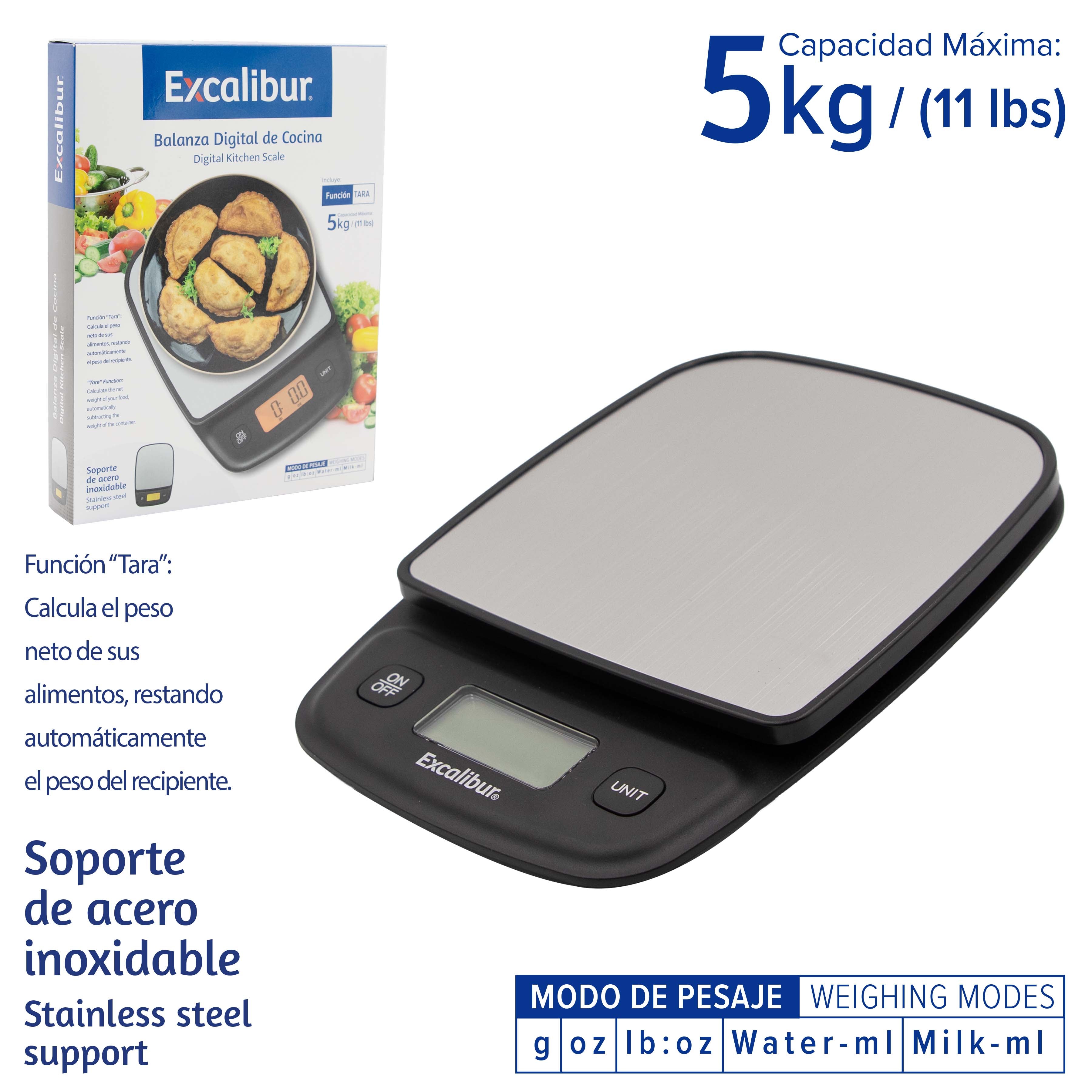 Balanza Digital de Cocina 5kg Excalibur A281-EK2329 EXCALIBUR