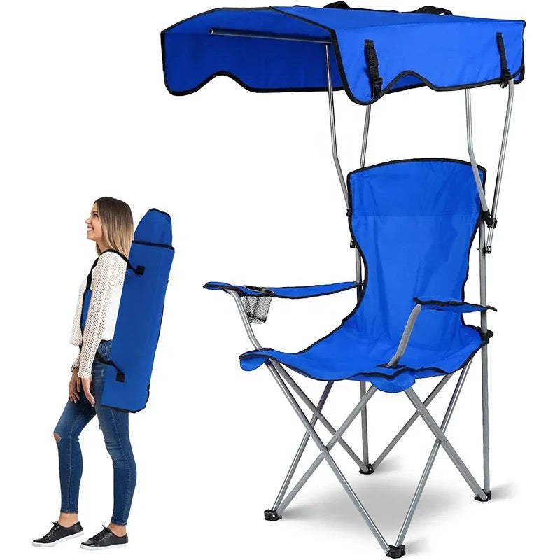 Silla Playero Plegable con Techo Azul BCH-NM26-BL