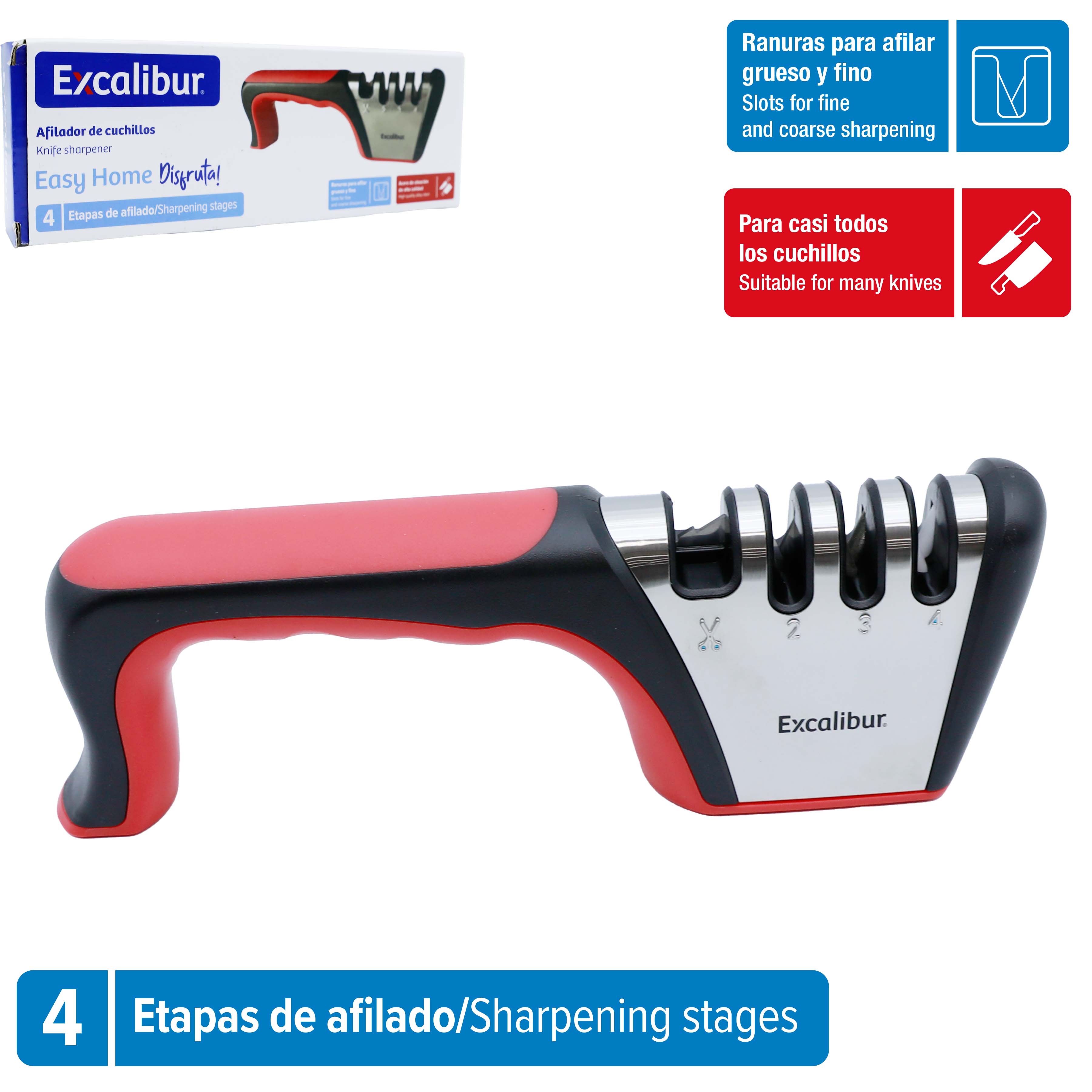 Afilador de Cuchillos 4 Capas Excalibur A414-KS2432