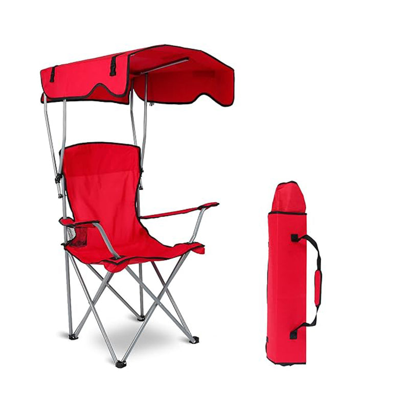Silla Playero Plegable con Techo Rojo 95x35x38cm NS432863 Selecto