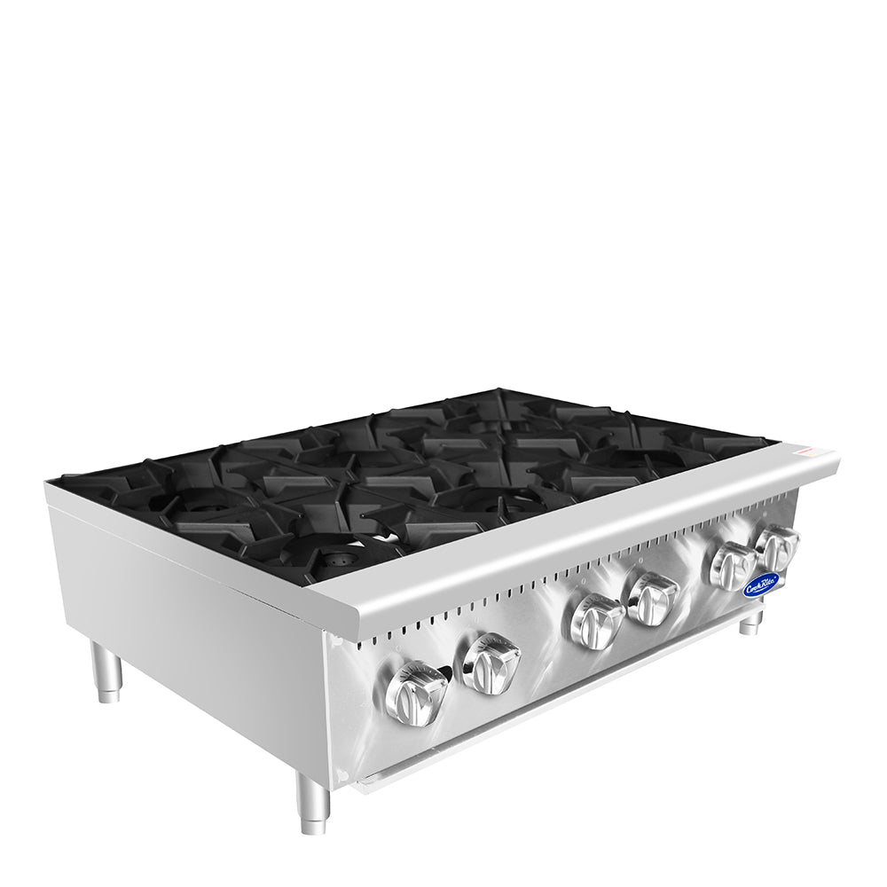 (PP) Estufa Industrial de Sobremesa a Gas de 6 Quemadores 90cm, 192,000 BTU – Acero Inoxidable Atosa ATHP-36-6
