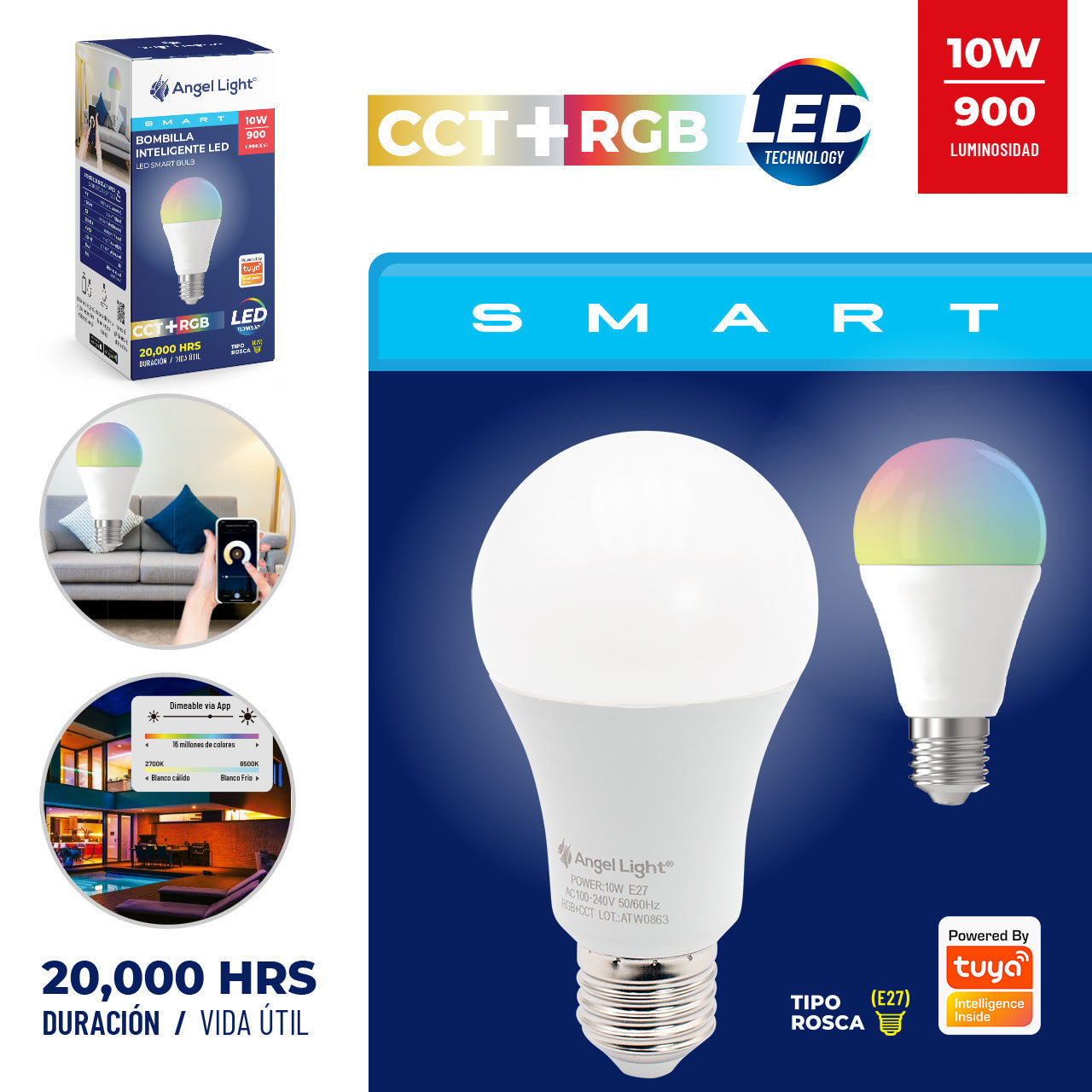 Bombillo LED de Colores 10W Angel Light AL-MK-10W-SM ANGEL LIGHT