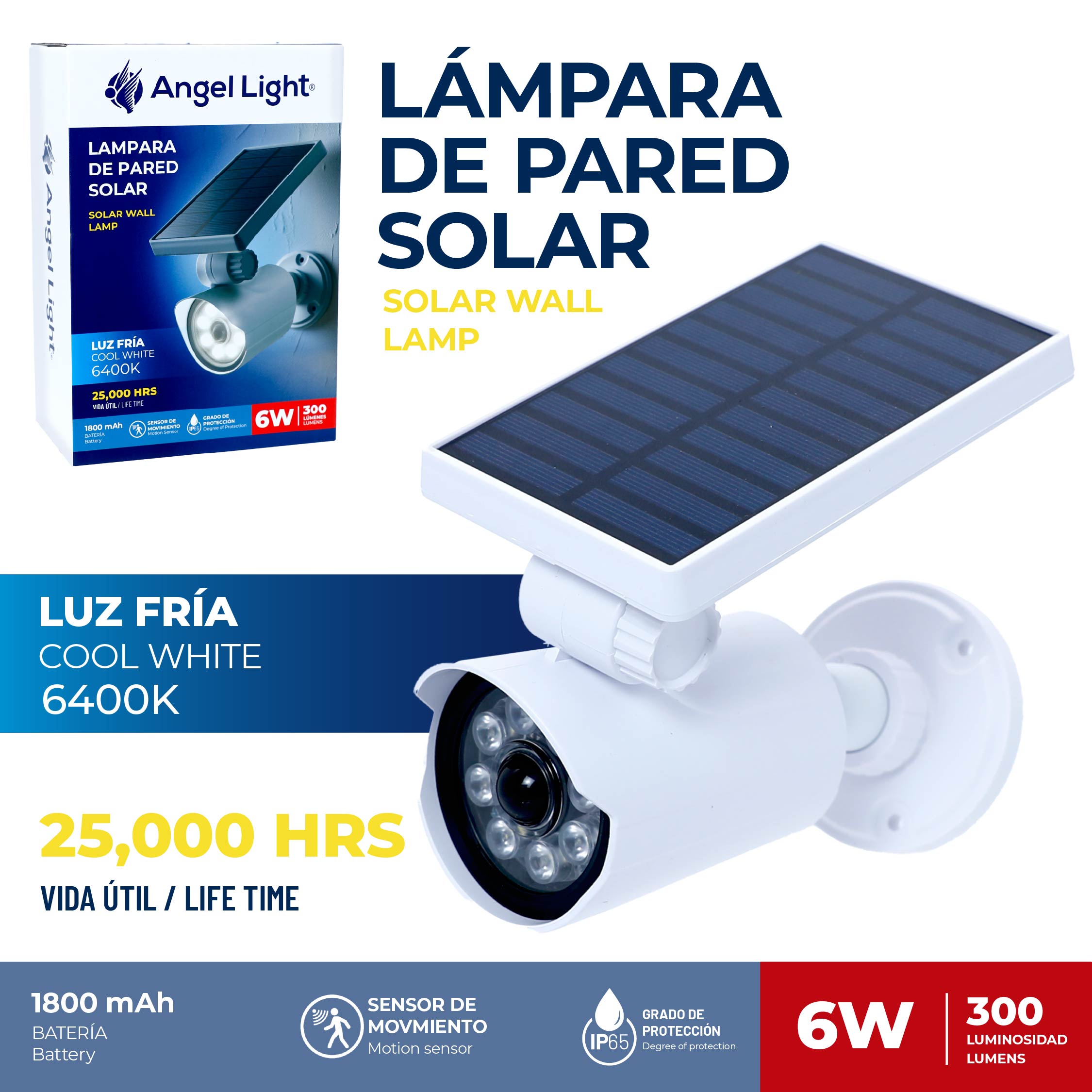 (LLEGANDO 5 DE JUNIO) Lámpara de Pared Solar Luz Fría Angel Light AL-SSL-1