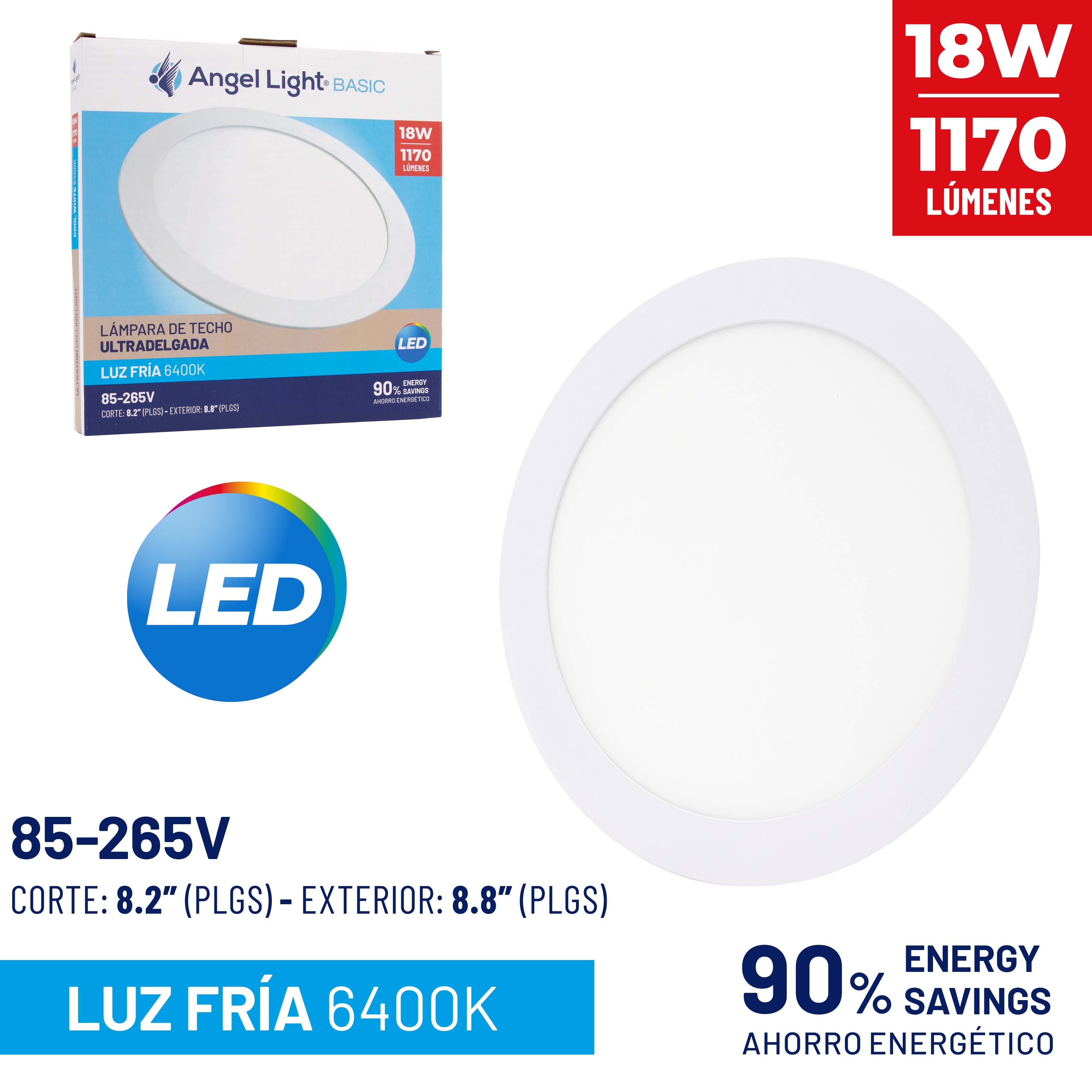 Lampara Panel LED Redonda para Empotrar 18W Angel Light ALB-PB001-18W