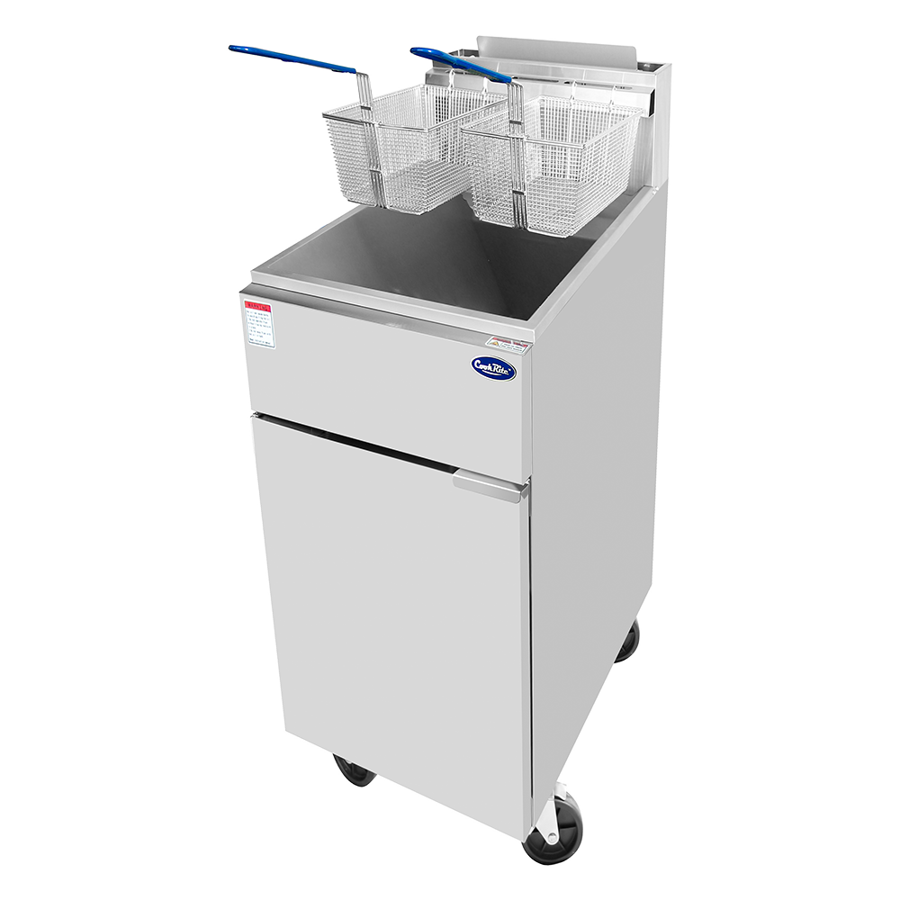 (PP) Freidora Industrial a Gas de 40LB/26L, 102,000 BTU – Acero Inoxidable Atosa ATFS-40