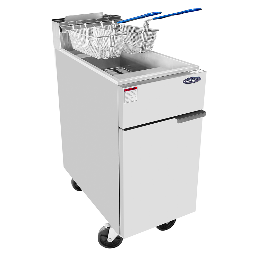 (PP) Freidora Industrial a Gas de 40LB/26L, 102,000 BTU – Acero Inoxidable Atosa ATFS-40