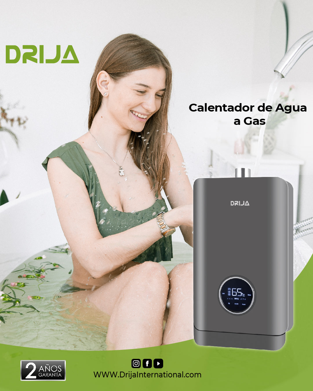 Calentador de Agua a Gas de 21 Litros Drija CLT21L