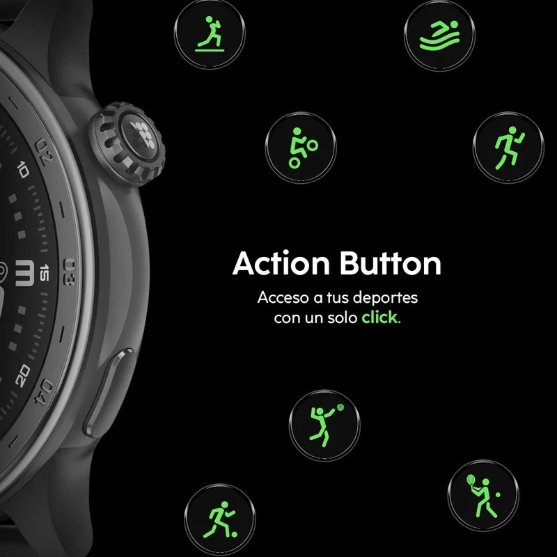 Smartwatch Reloj Inteligente Cubitt AURA 2 Negro con Pantalla AMOLED 1.43", Llamadas Bluetooth y Monitoreo de Salud CT-AURA2-1