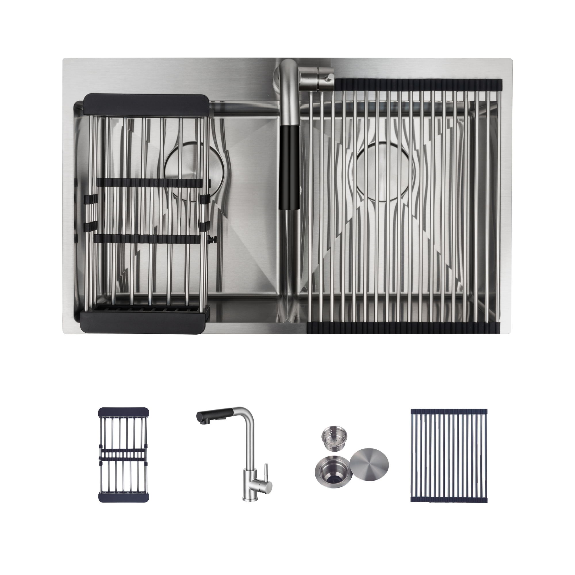 Kit Grifo & Fregador de 2 Tinas de Acero Inoxidable Bari Gasco GASCO