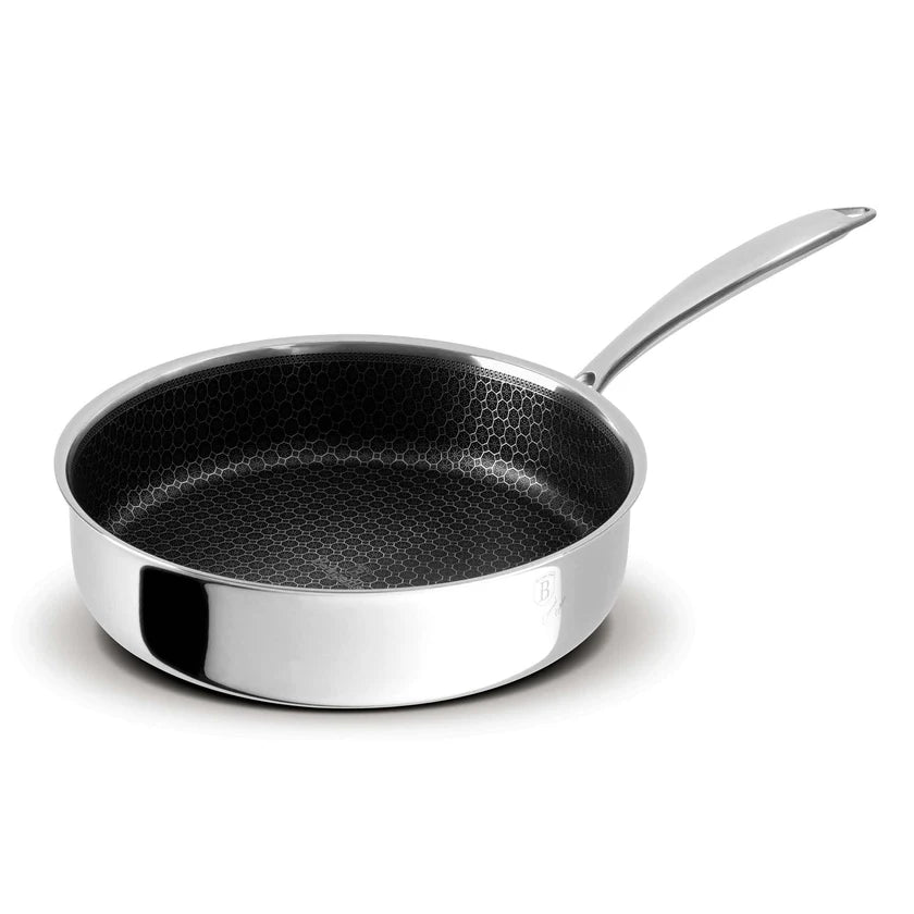 Sartén Hondo de Acero Inoxidable con Tapa de Vidrio 24cm Berlinger Haus BERLINGER HAUS