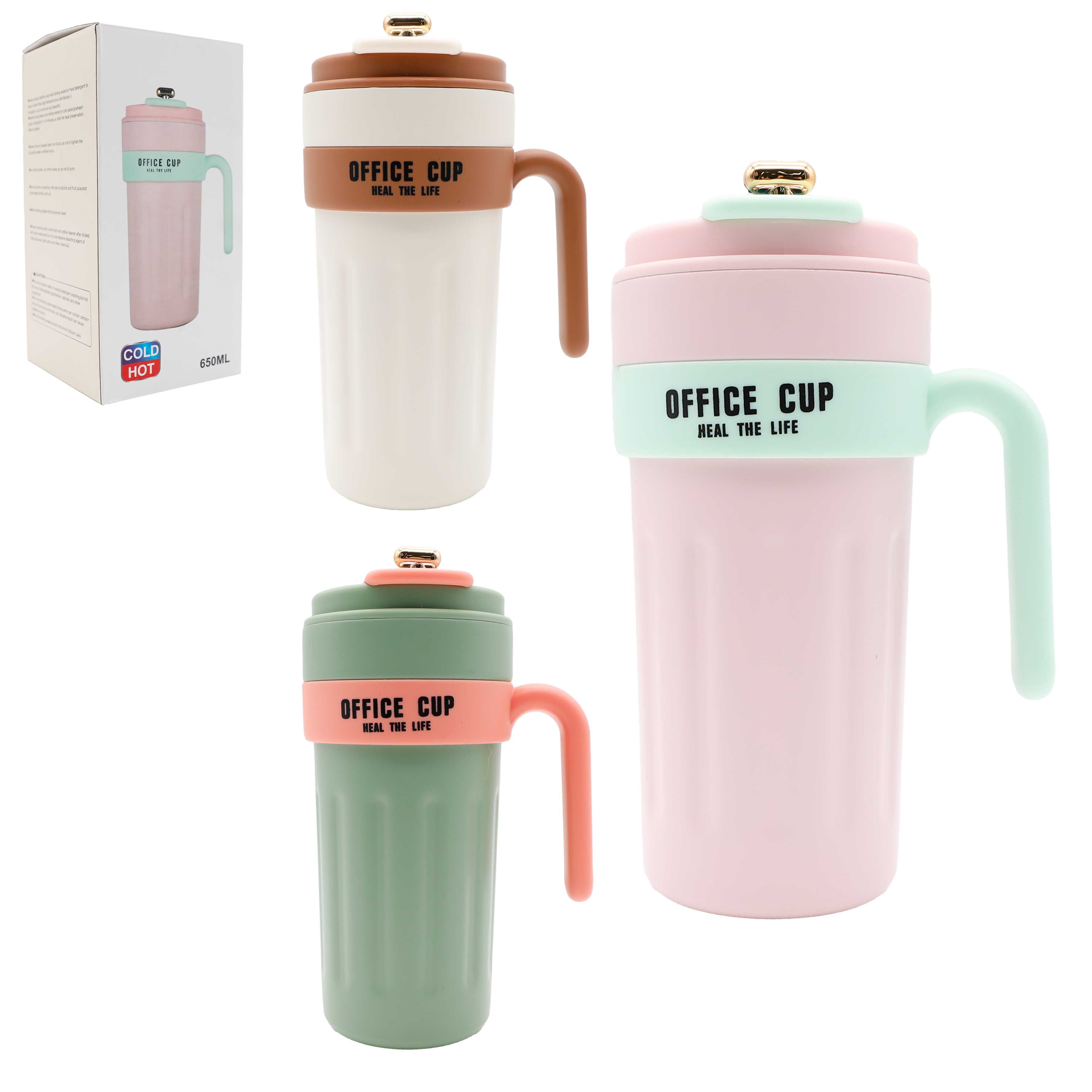 Termo de Acero Inoxidable 650ml 3 Colores Disponible CC001 Selecto