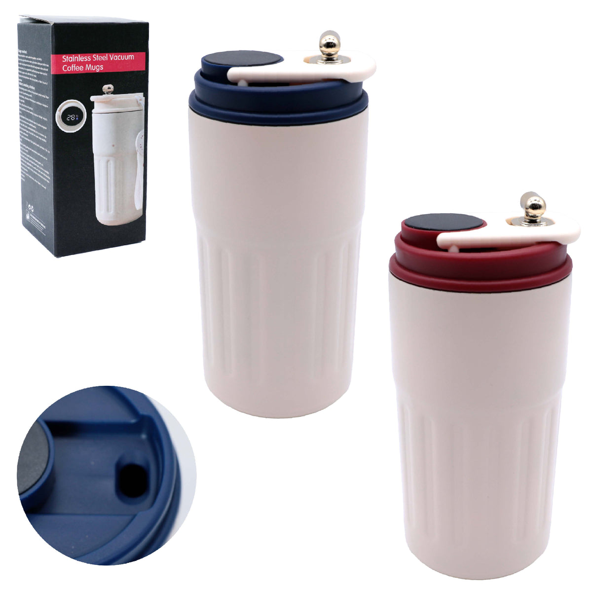 (LLEGANDO 25 DE SEPT) Vaso Térmico de Acero Inoxidable 450ml con Tapa para Café CC002