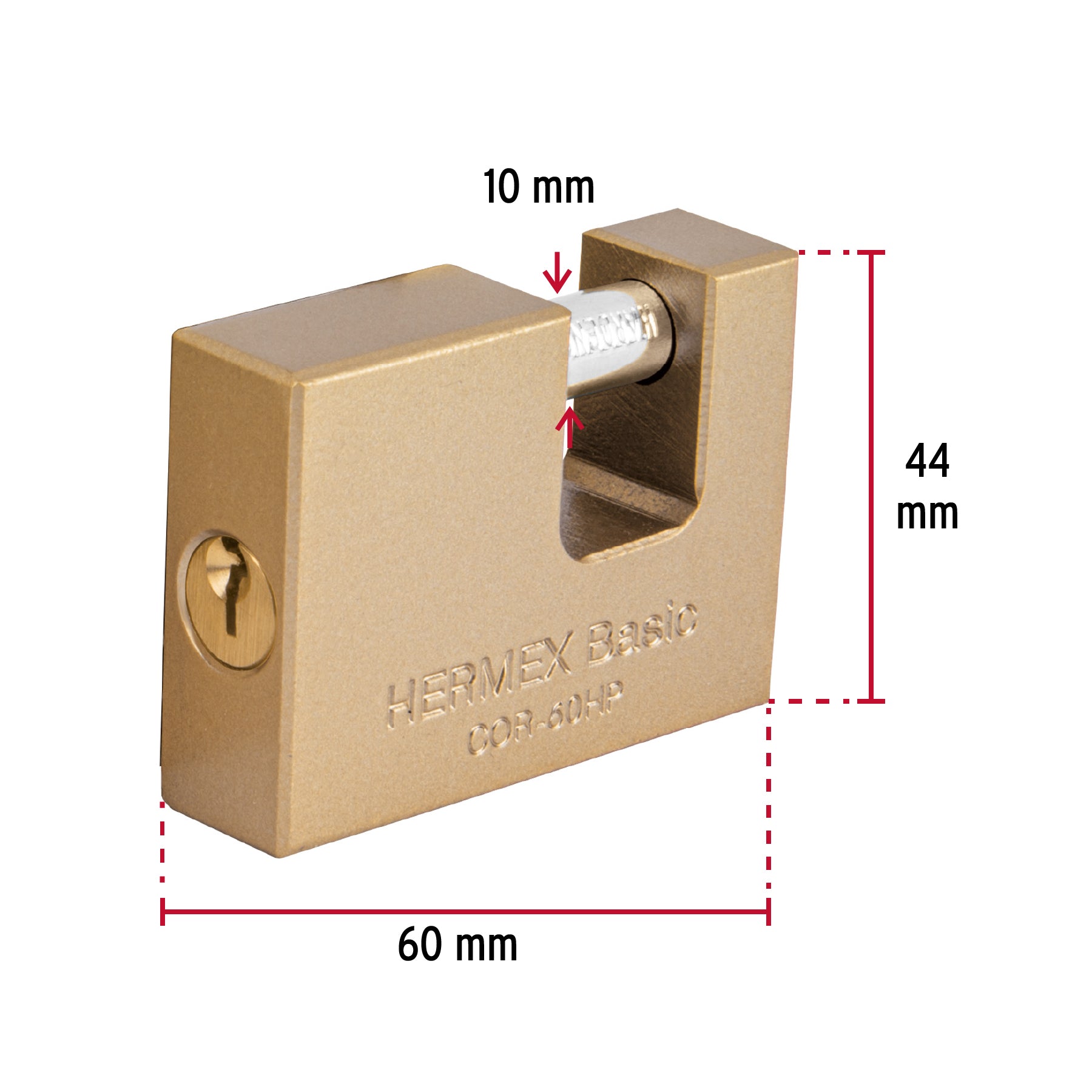 Candado Antipalanca 60mm Cuerpo de Hierro Hermex 22516 COR-60HP Hermex