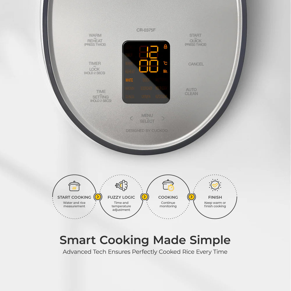 Olla Arrocera Cuckoo CR-0375FG Micom 3 Tazas Gris | Rice Cooker Coreana Inteligente
