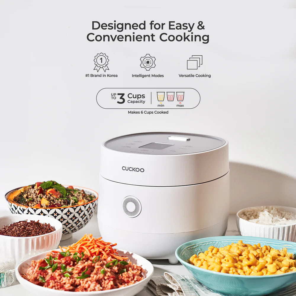 Olla Arrocera Cuckoo CR-0375FG Micom 3 Tazas Gris | Rice Cooker Coreana Inteligente