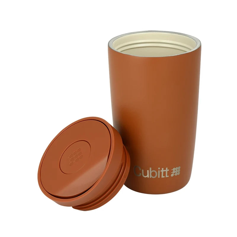 Vaso Mug Termo para Café con Interior Cerámico 12oz Tapa Press & Lift Terracota Cubitt CT-COF9O