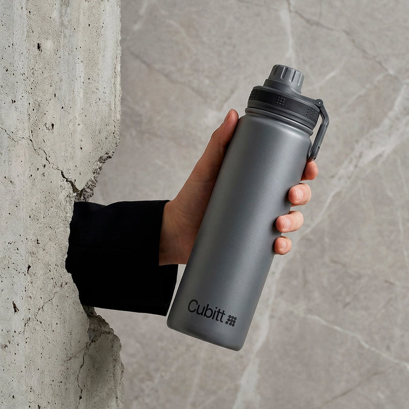 Termo Cubitt Hydro Bottle CTHB2400M-18 24 oz / 710 ml – Acero Inoxidable, Doble Pared, Color Concrete